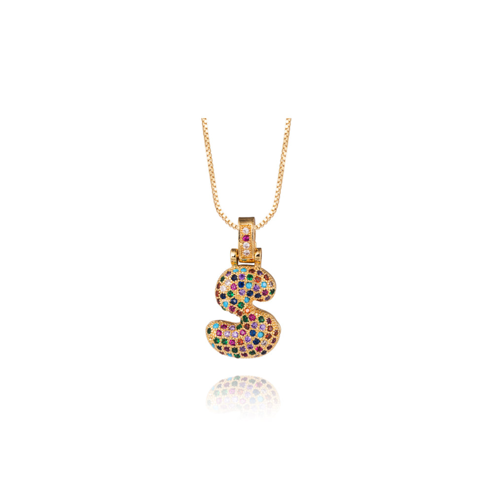 Colorful Bubble Letter Necklace
