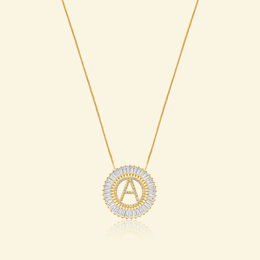 Diamond Halo Letter Necklace
