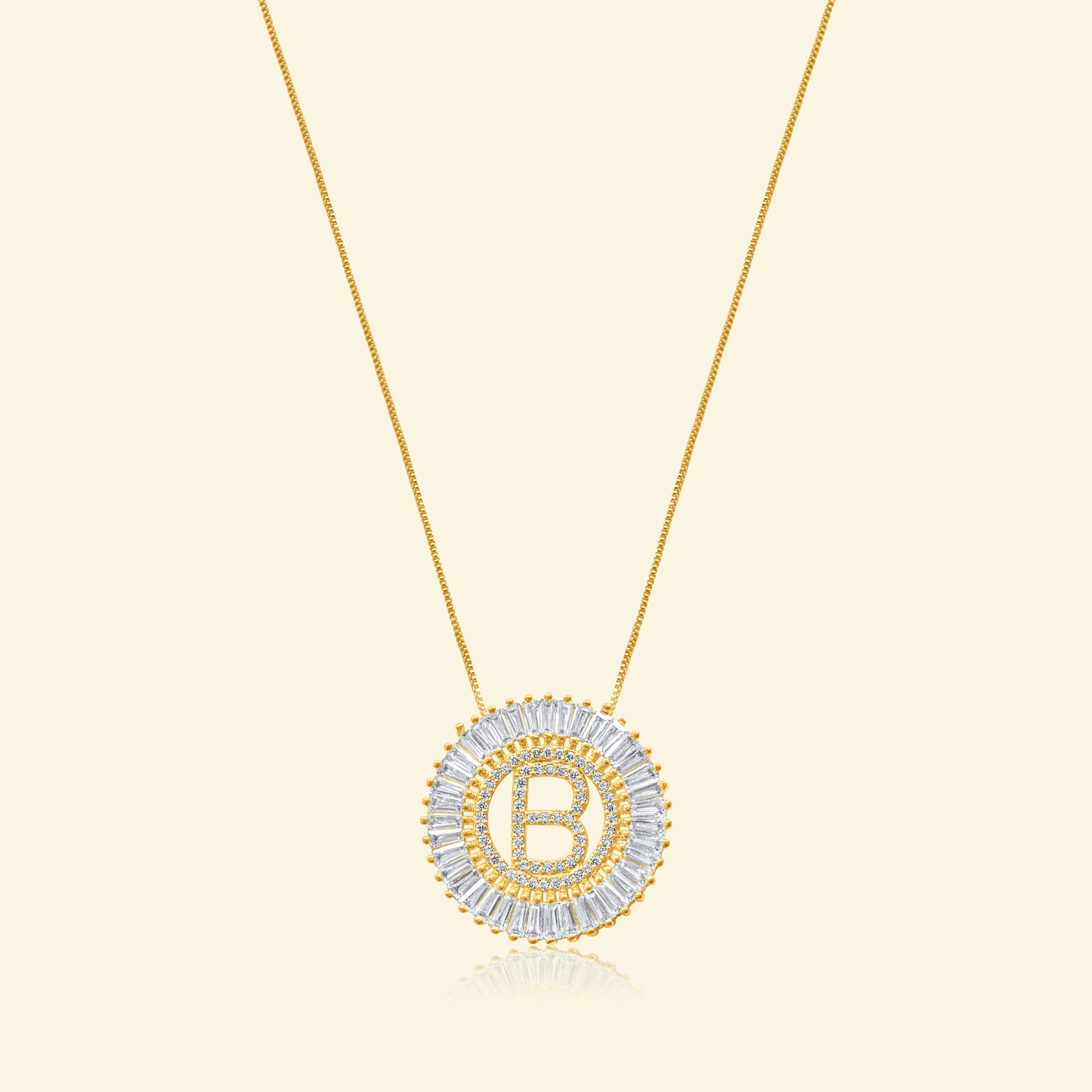 Diamond Halo Letter Necklace