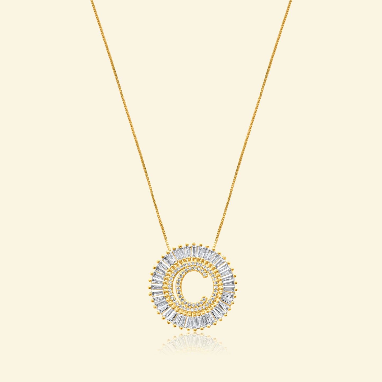 Diamond Halo Letter Necklace