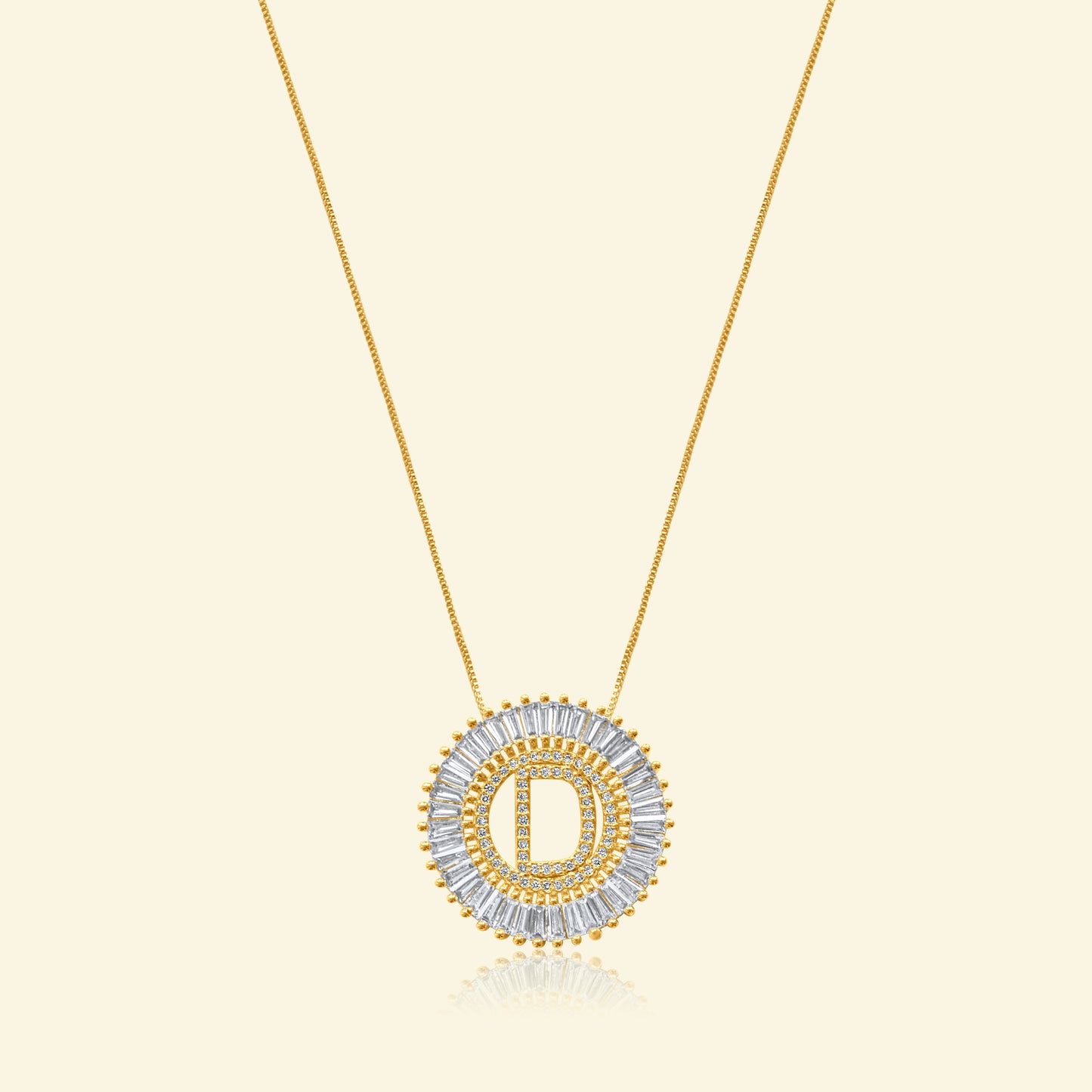 Diamond Halo Letter Necklace