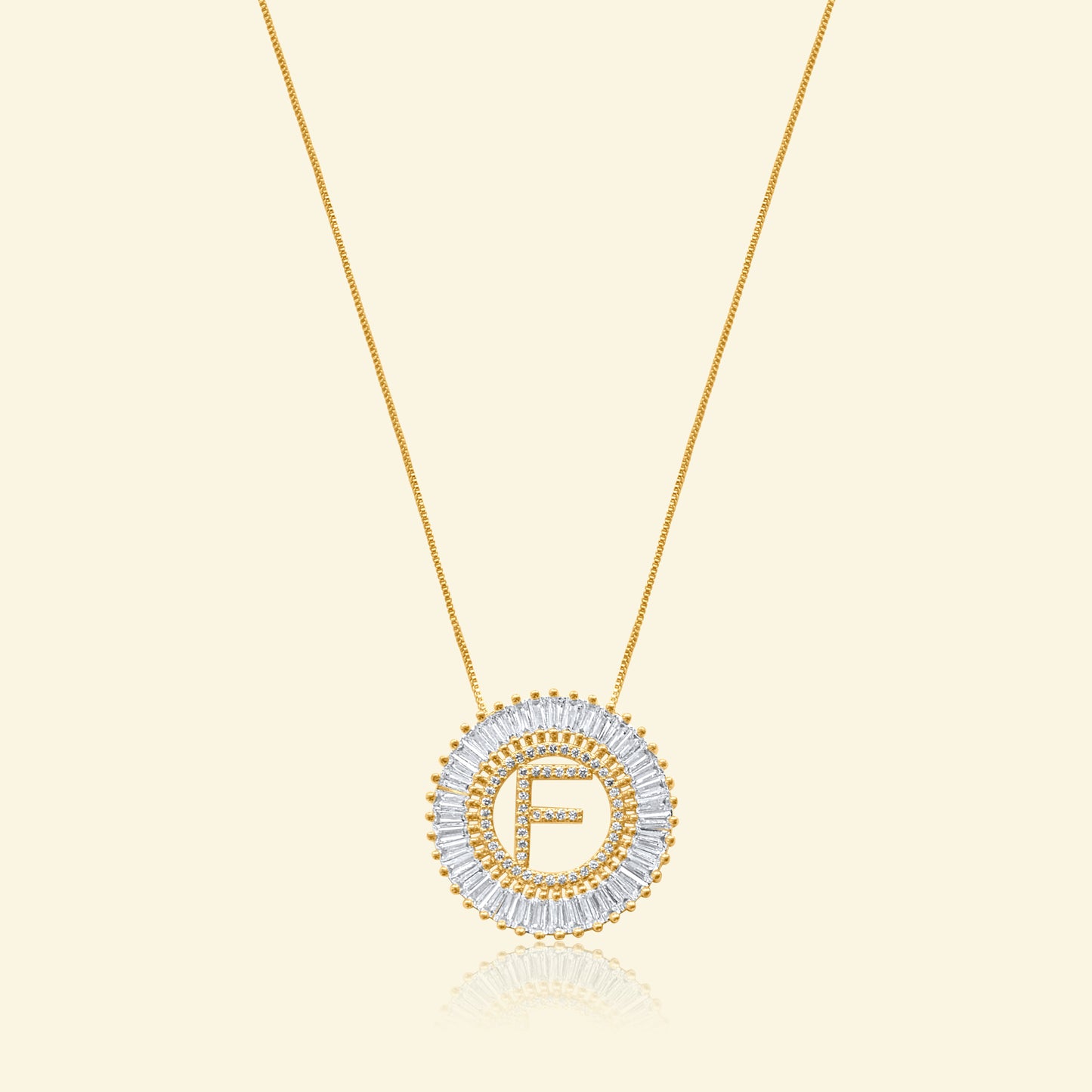 Diamond Halo Letter Necklace