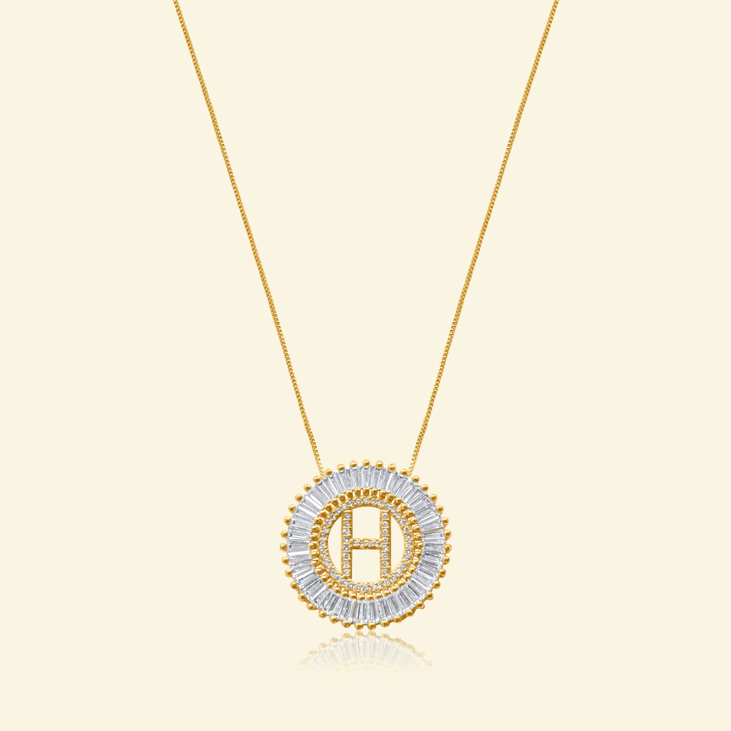 Diamond Halo Letter Necklace