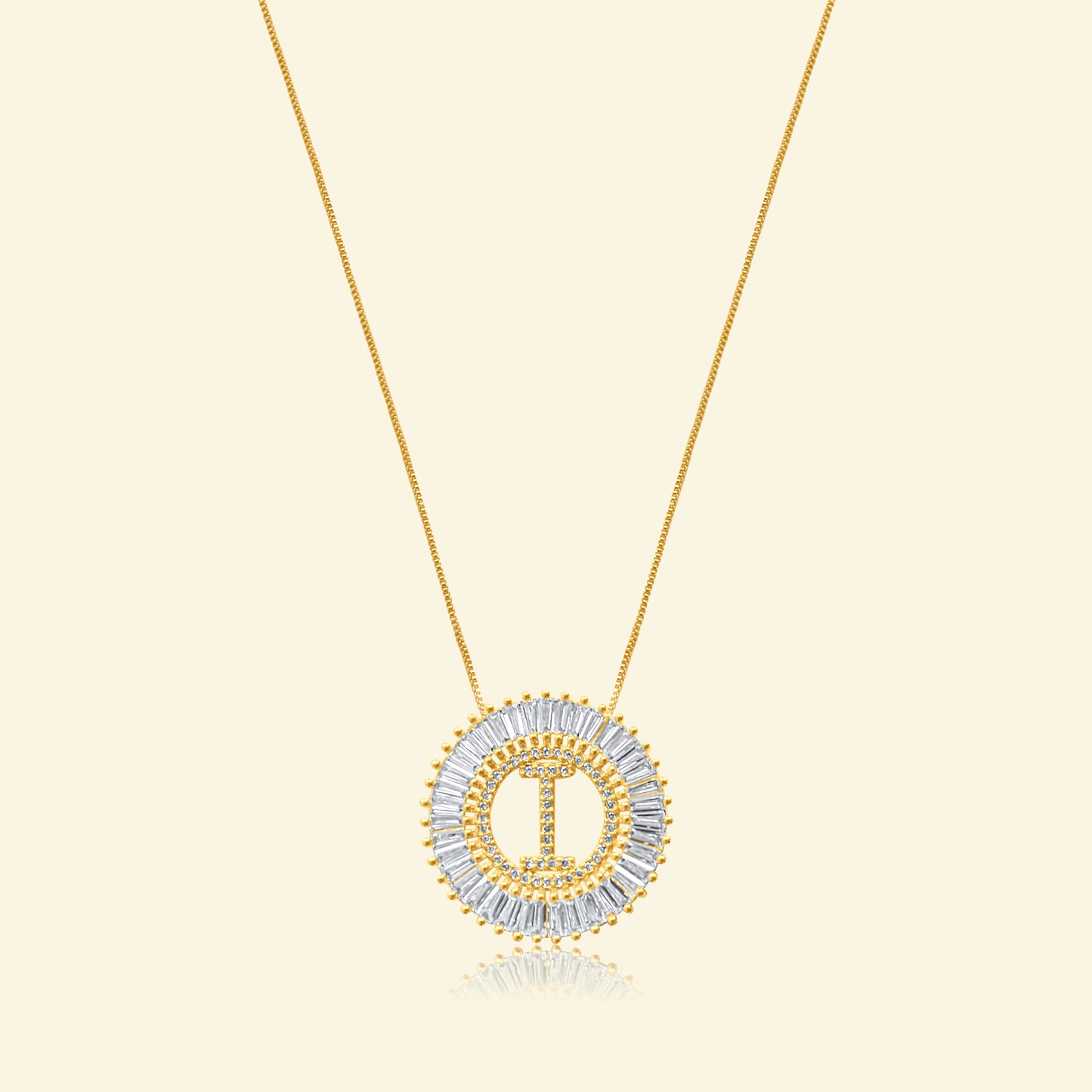 Diamond Halo Letter Necklace
