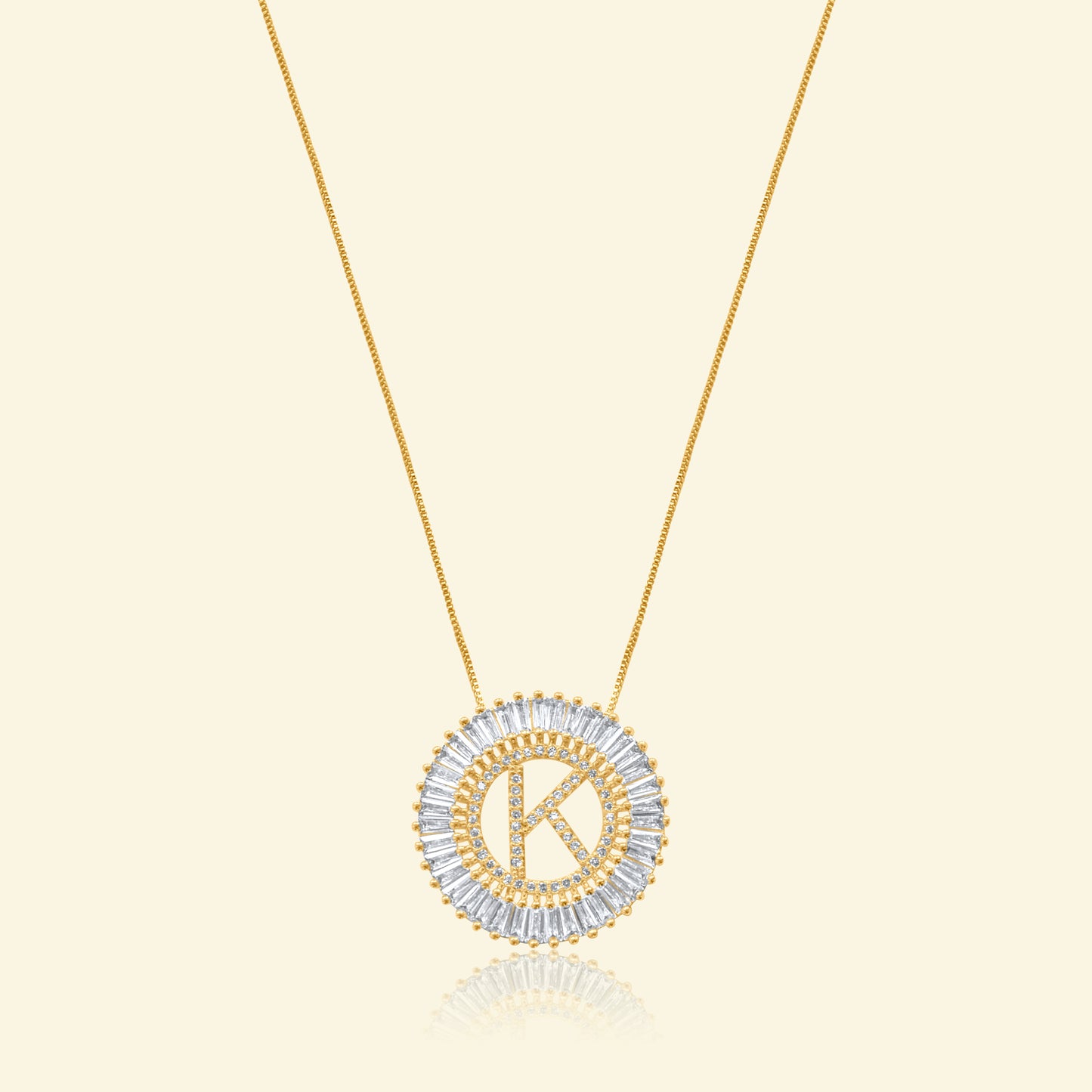 Diamond Halo Letter Necklace