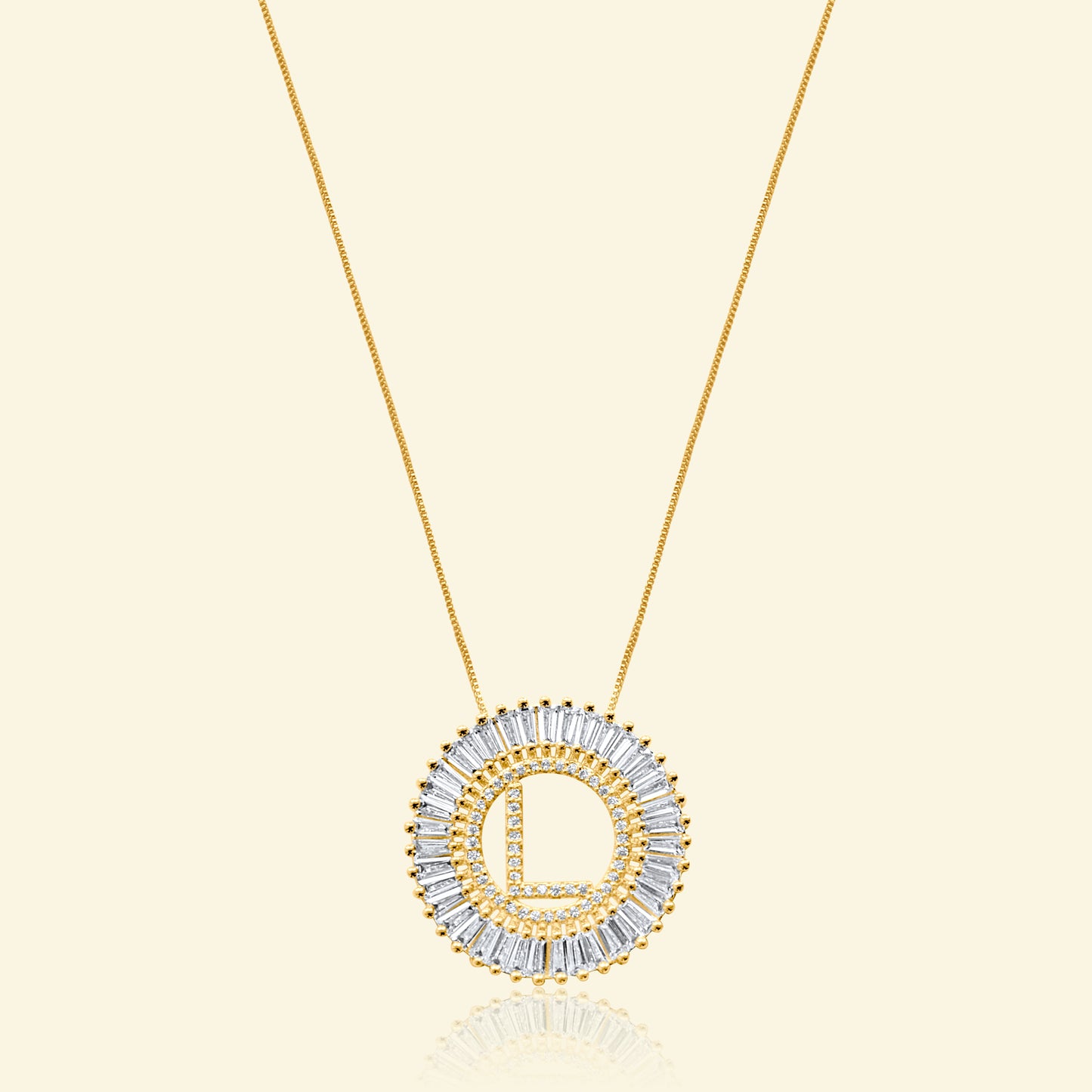 Diamond Halo Letter Necklace