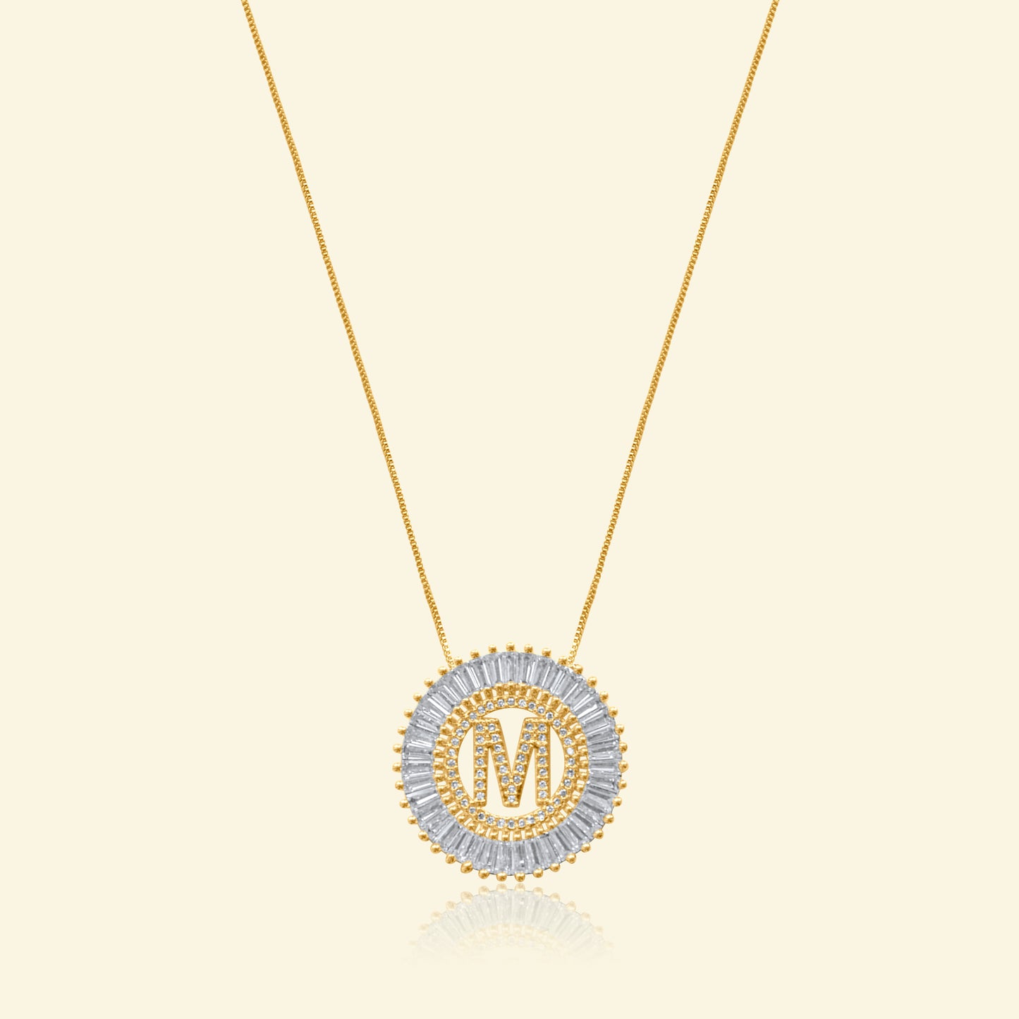 Diamond Halo Letter Necklace