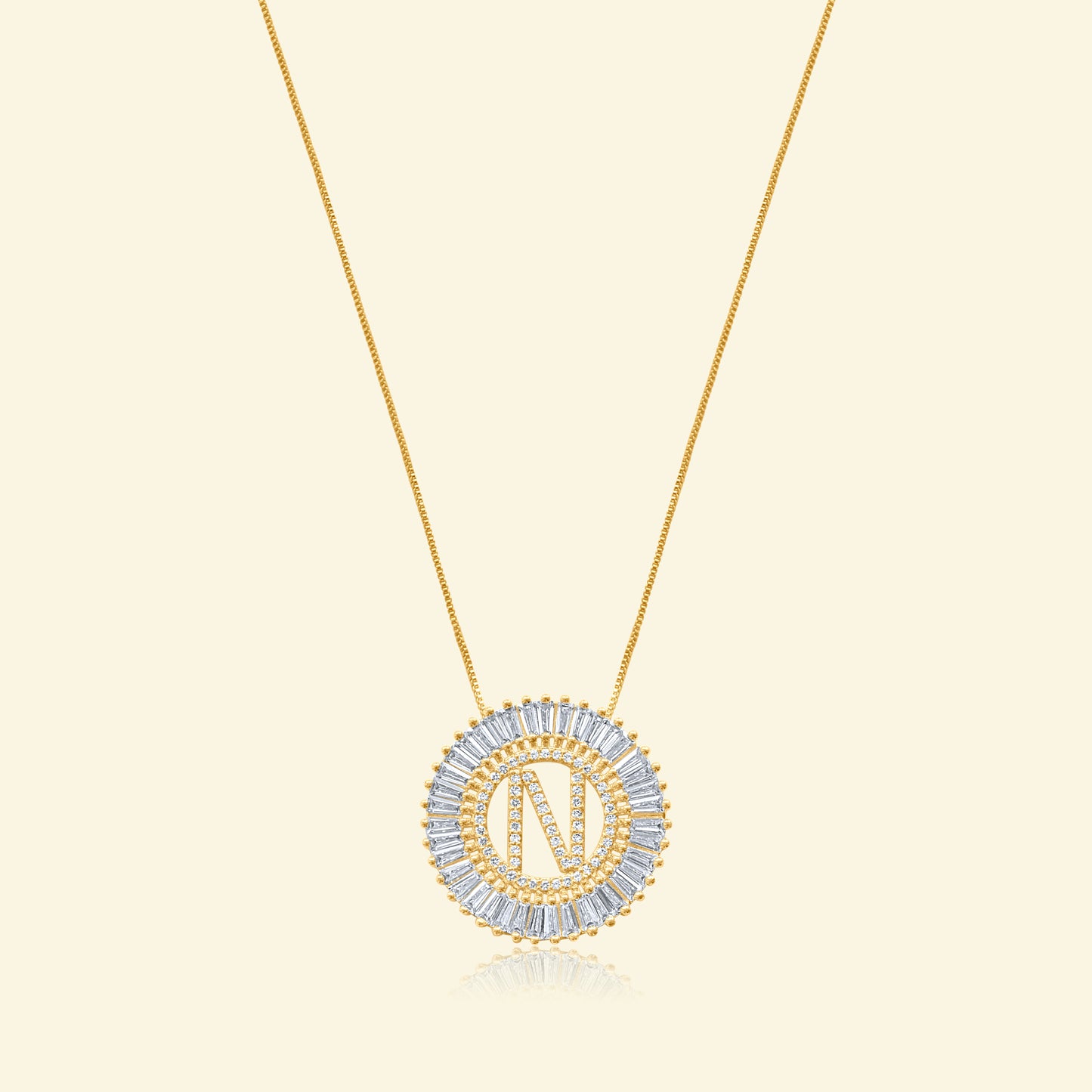 Diamond Halo Letter Necklace