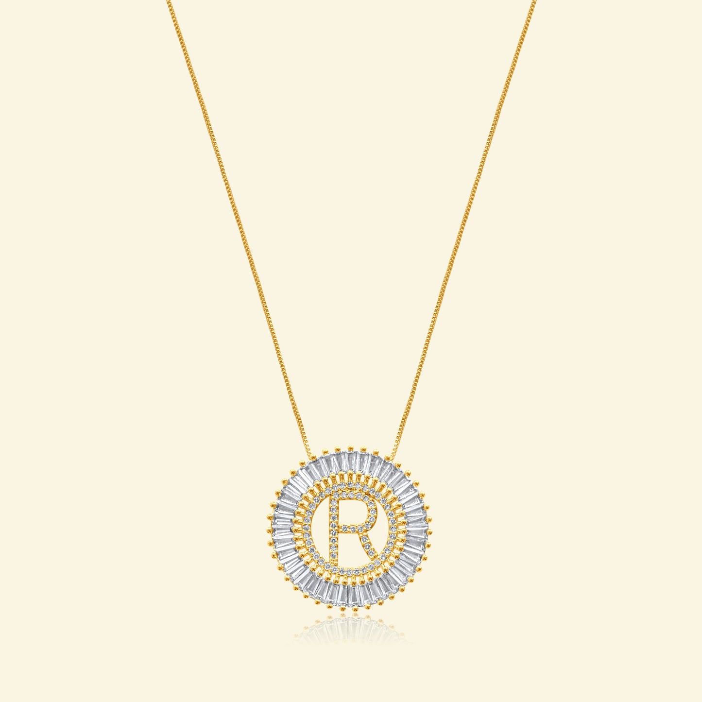 Diamond Halo Letter Necklace
