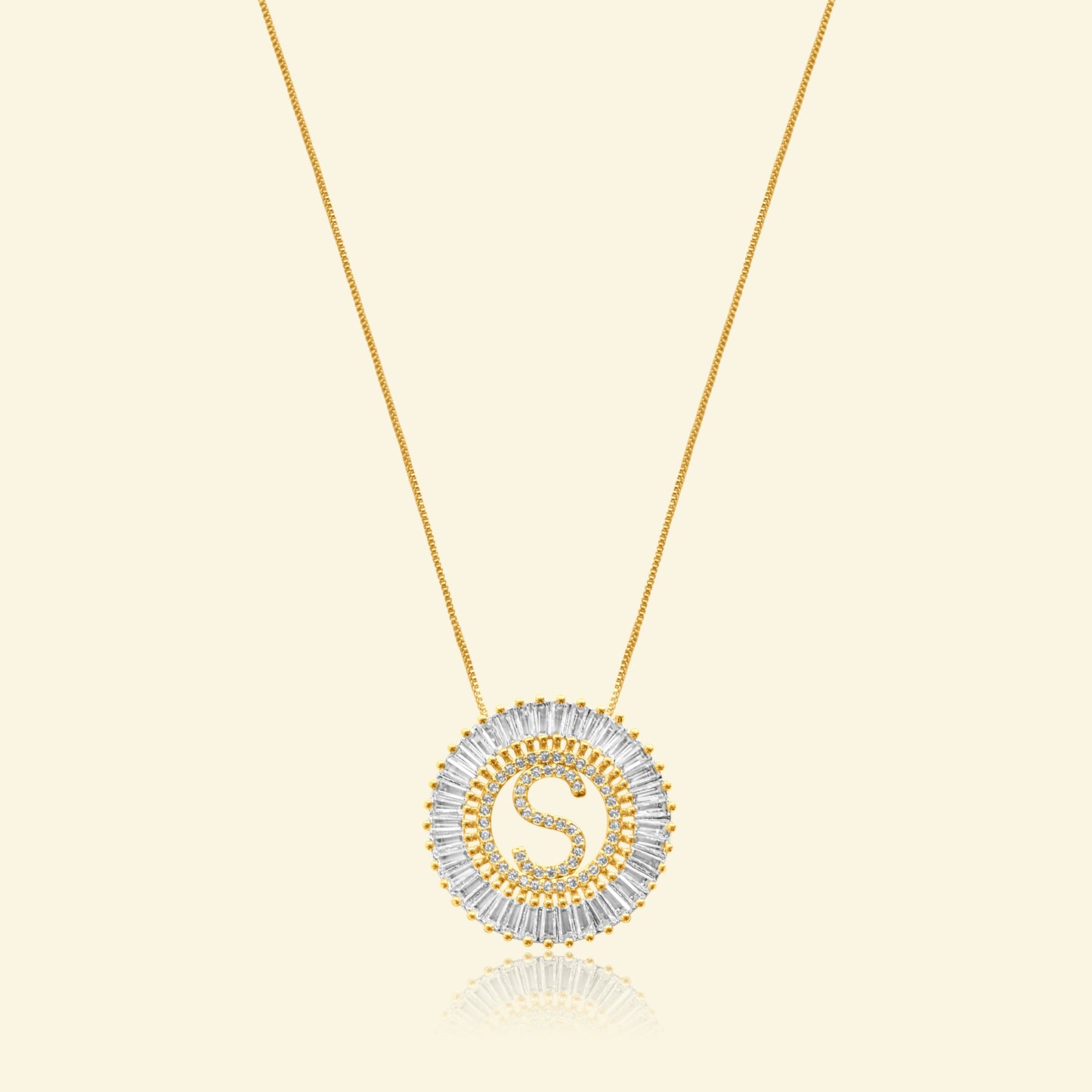 Diamond Halo Letter Necklace
