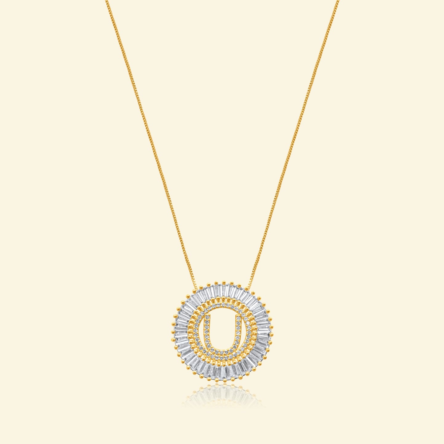 Diamond Halo Letter Necklace