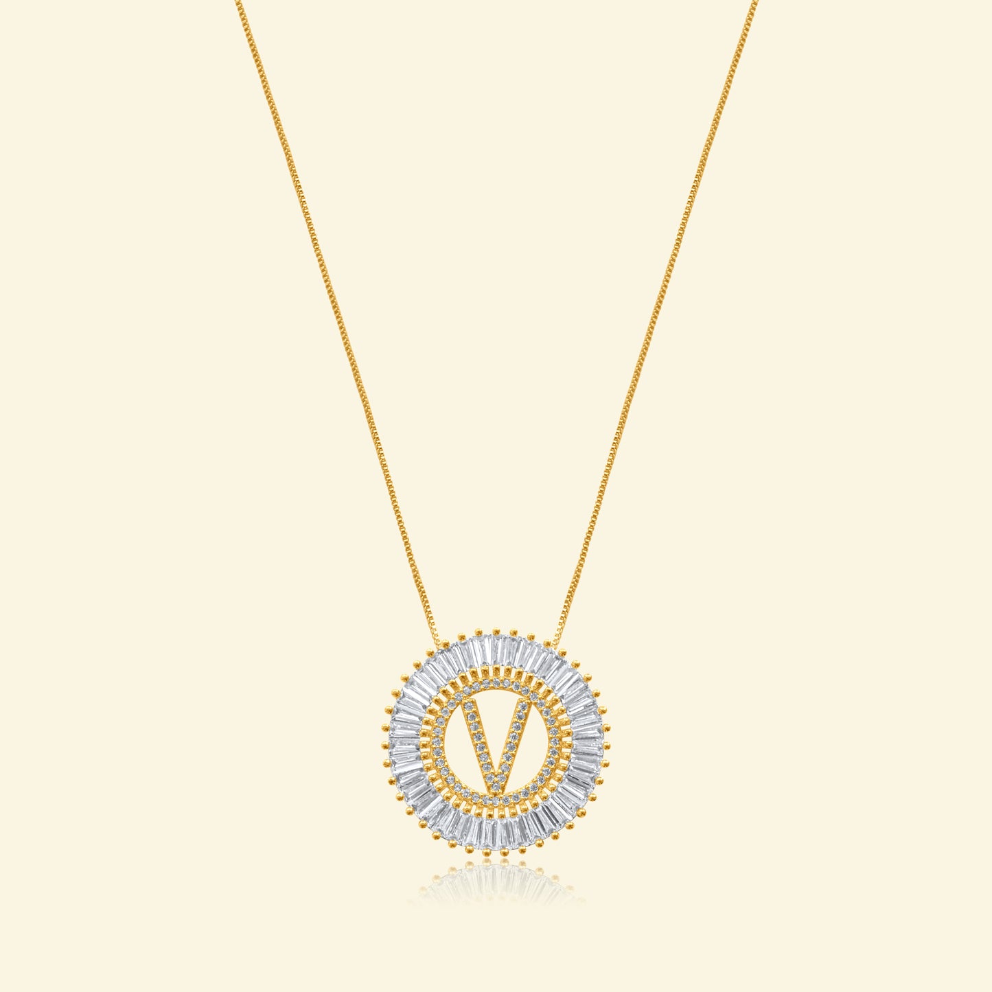 Diamond Halo Letter Necklace