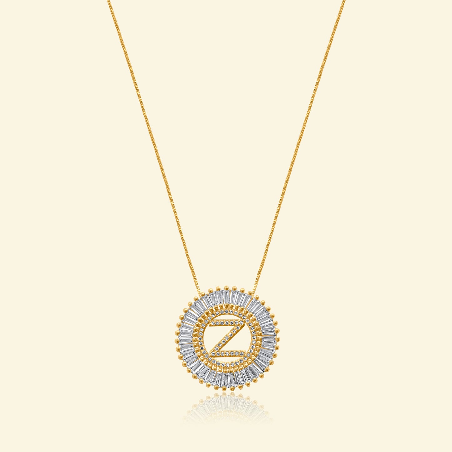 Diamond Halo Letter Necklace