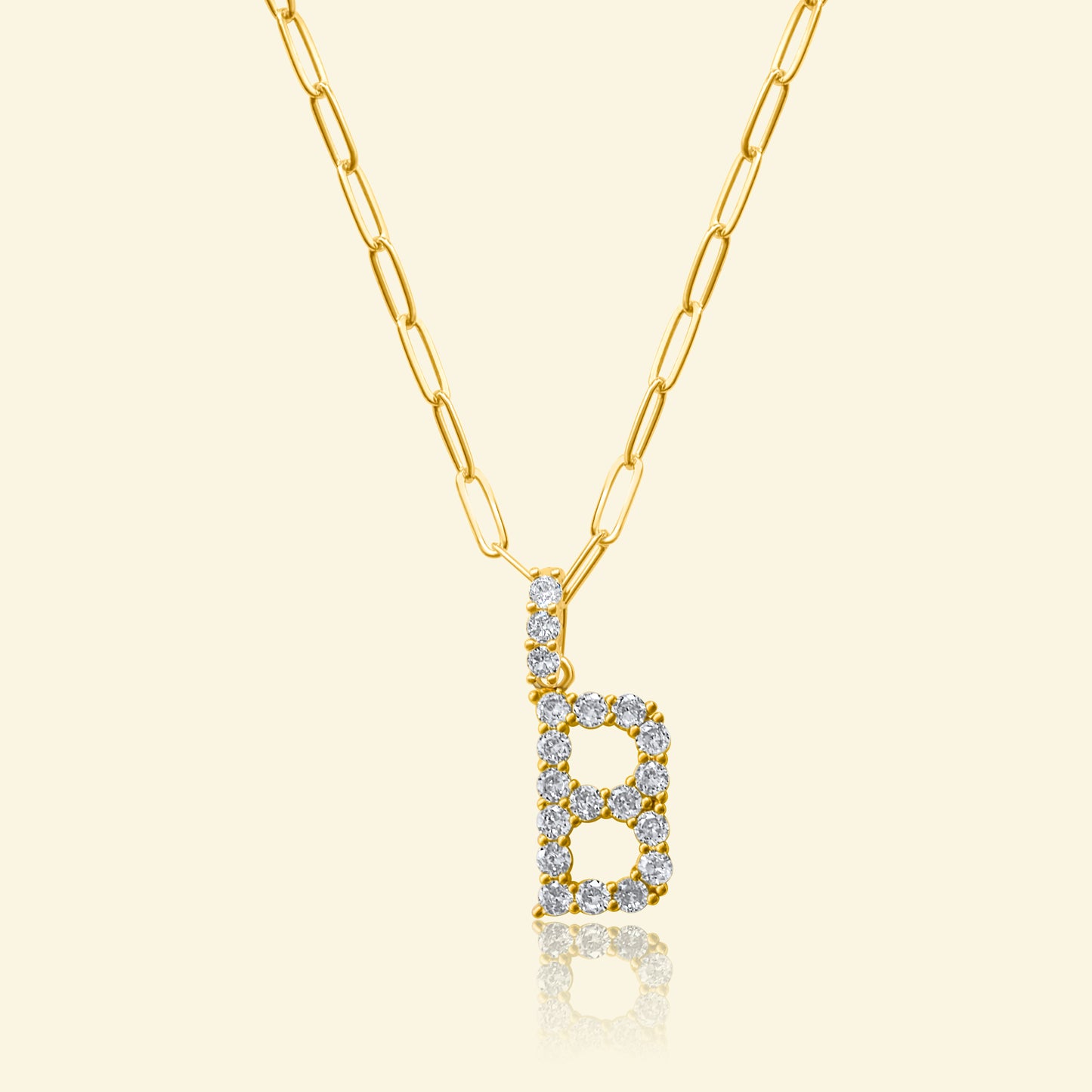 Diamond Studded Pavé Letter Necklace