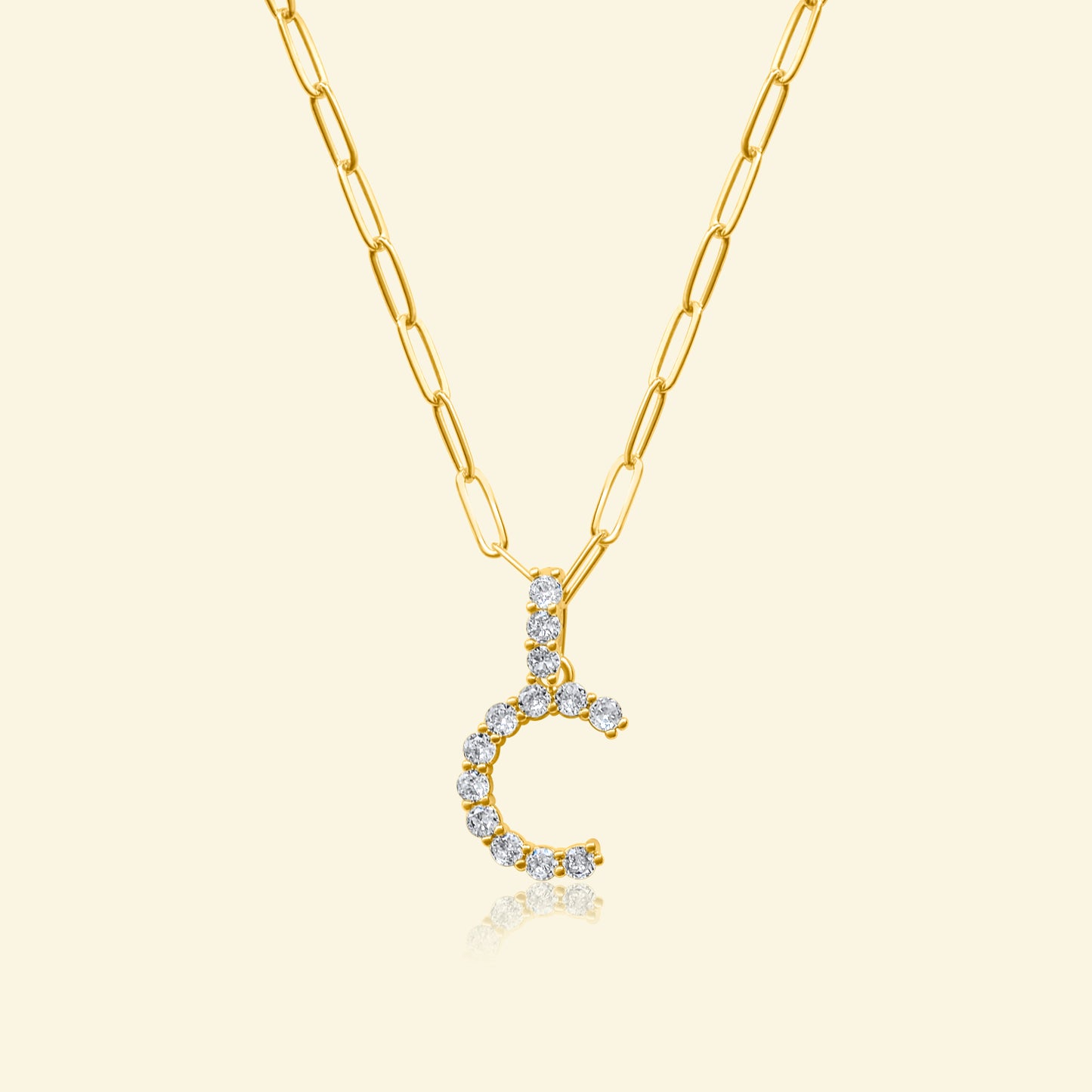 Diamond Studded Pavé Letter Necklace
