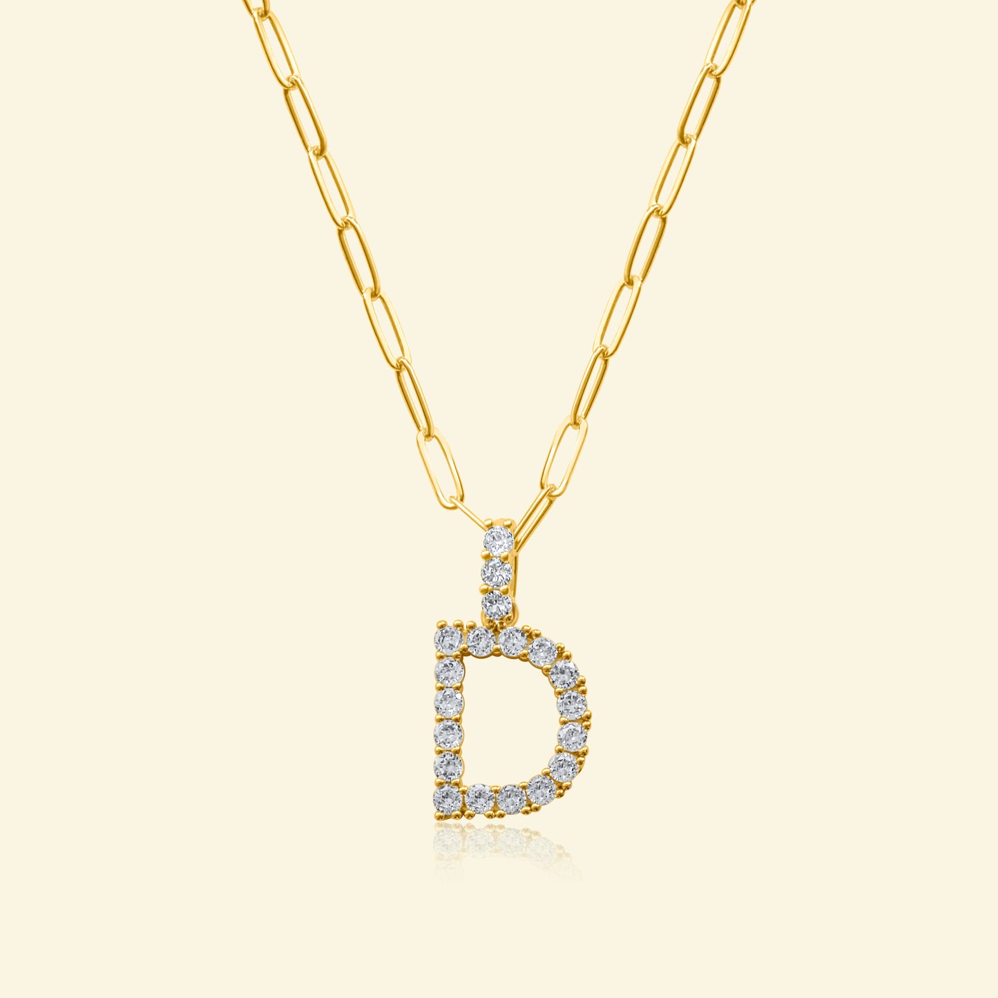Diamond Studded Pavé Letter Necklace