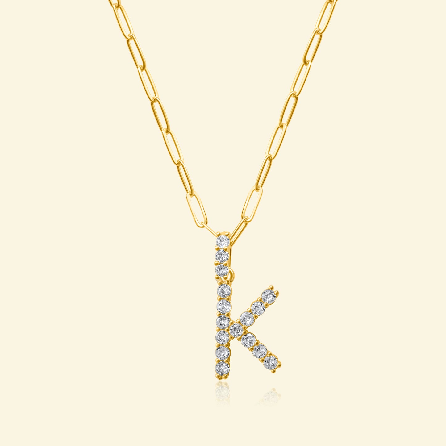 Diamond Studded Pavé Letter Necklace