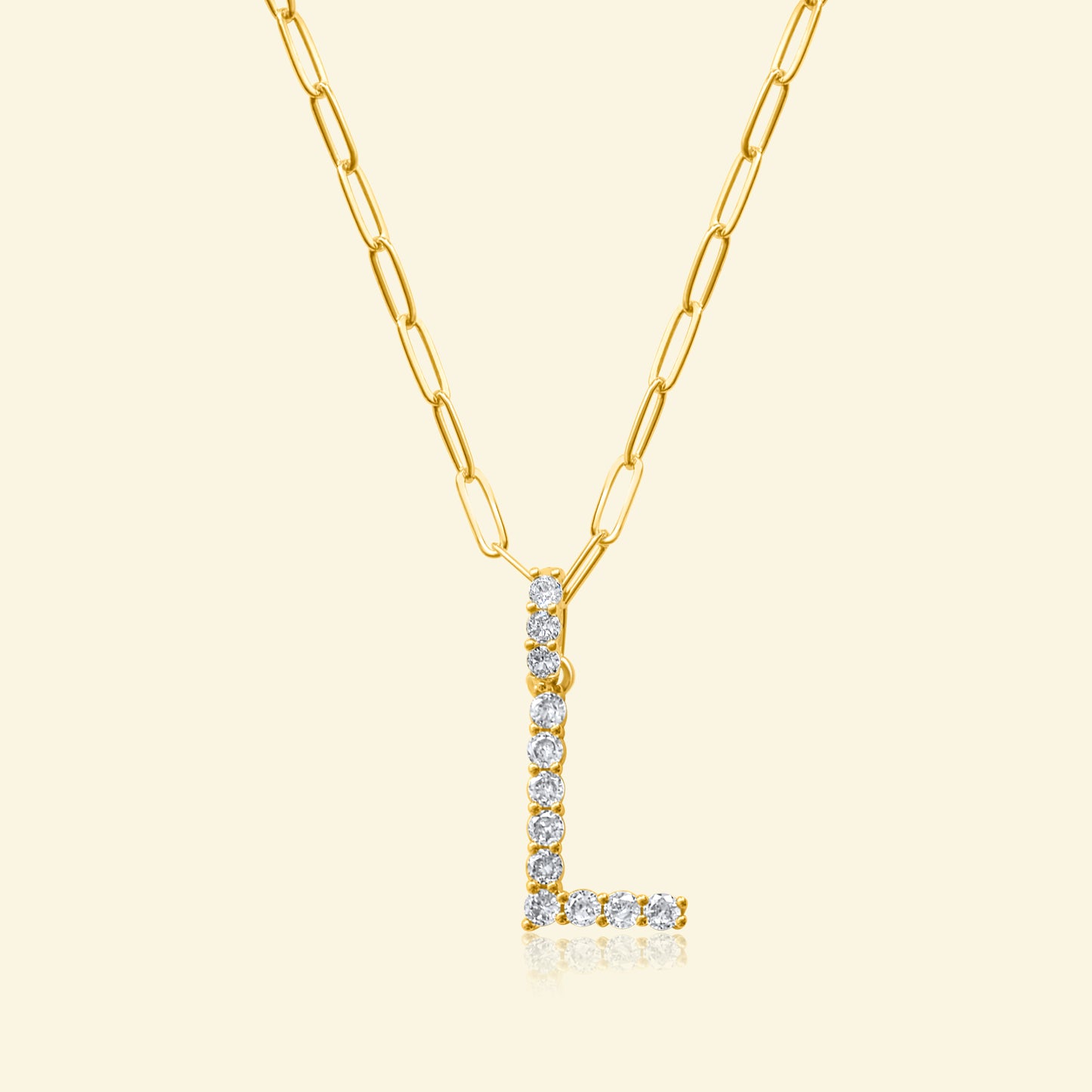 Diamond Studded Pavé Letter Necklace