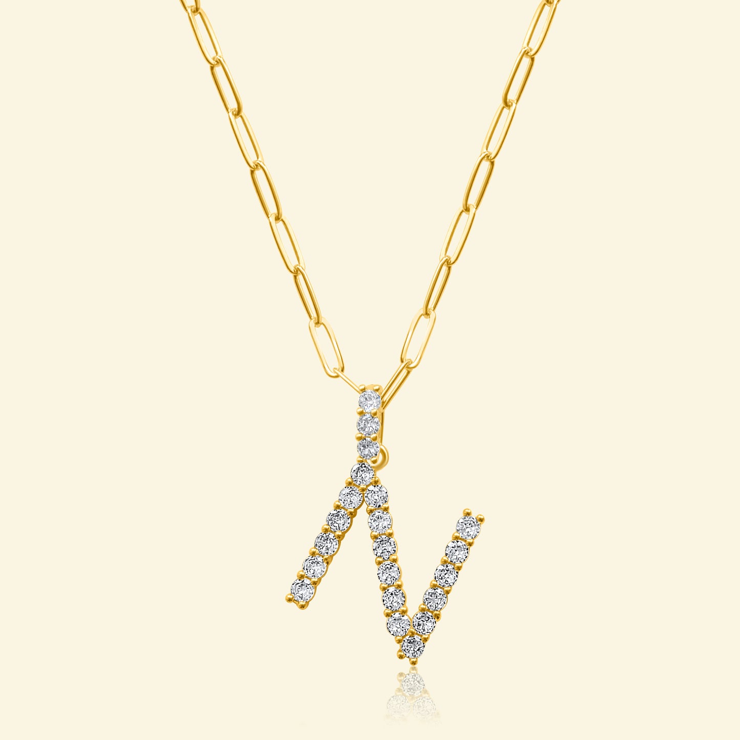 Diamond Studded Pavé Letter Necklace