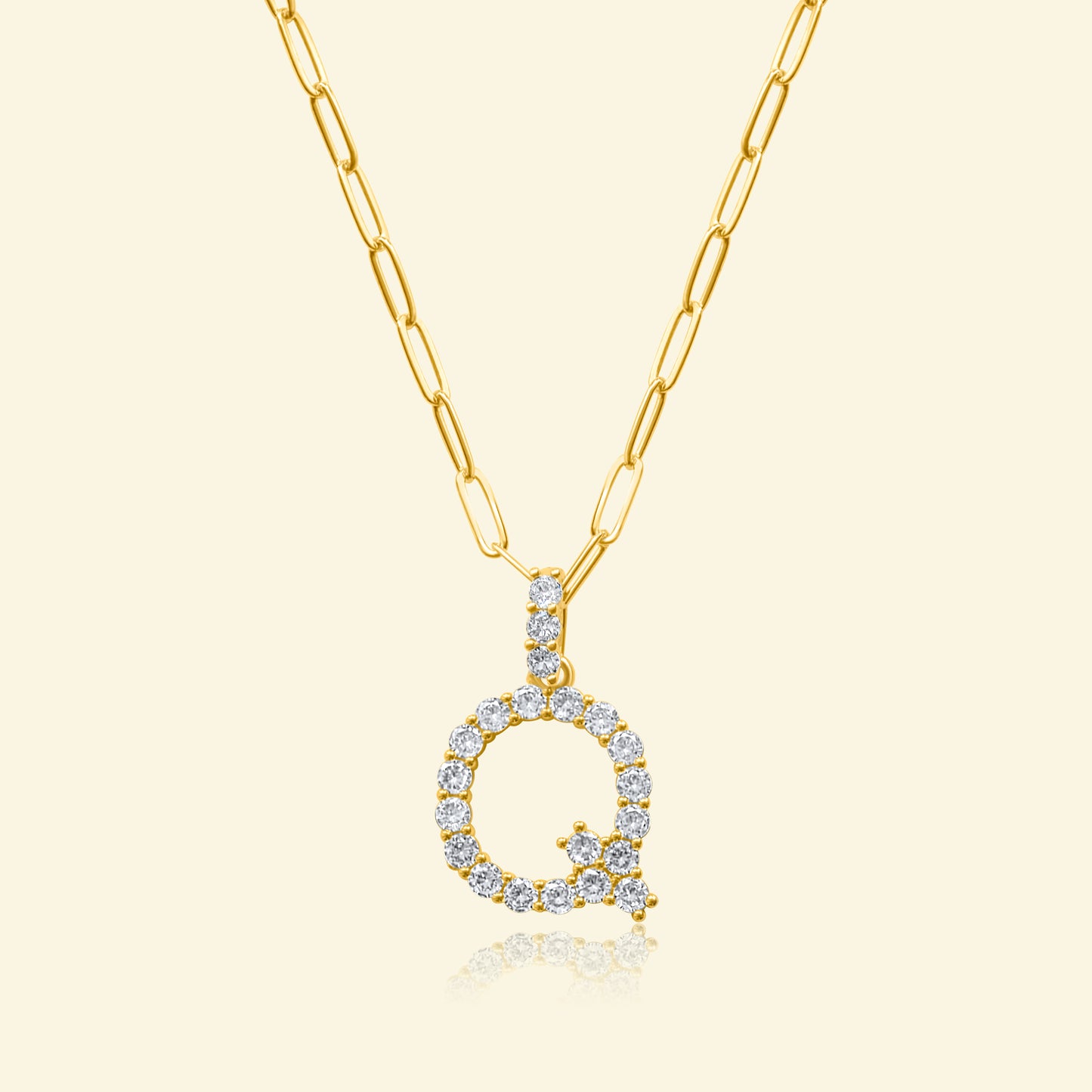 Diamond Studded Pavé Letter Necklace