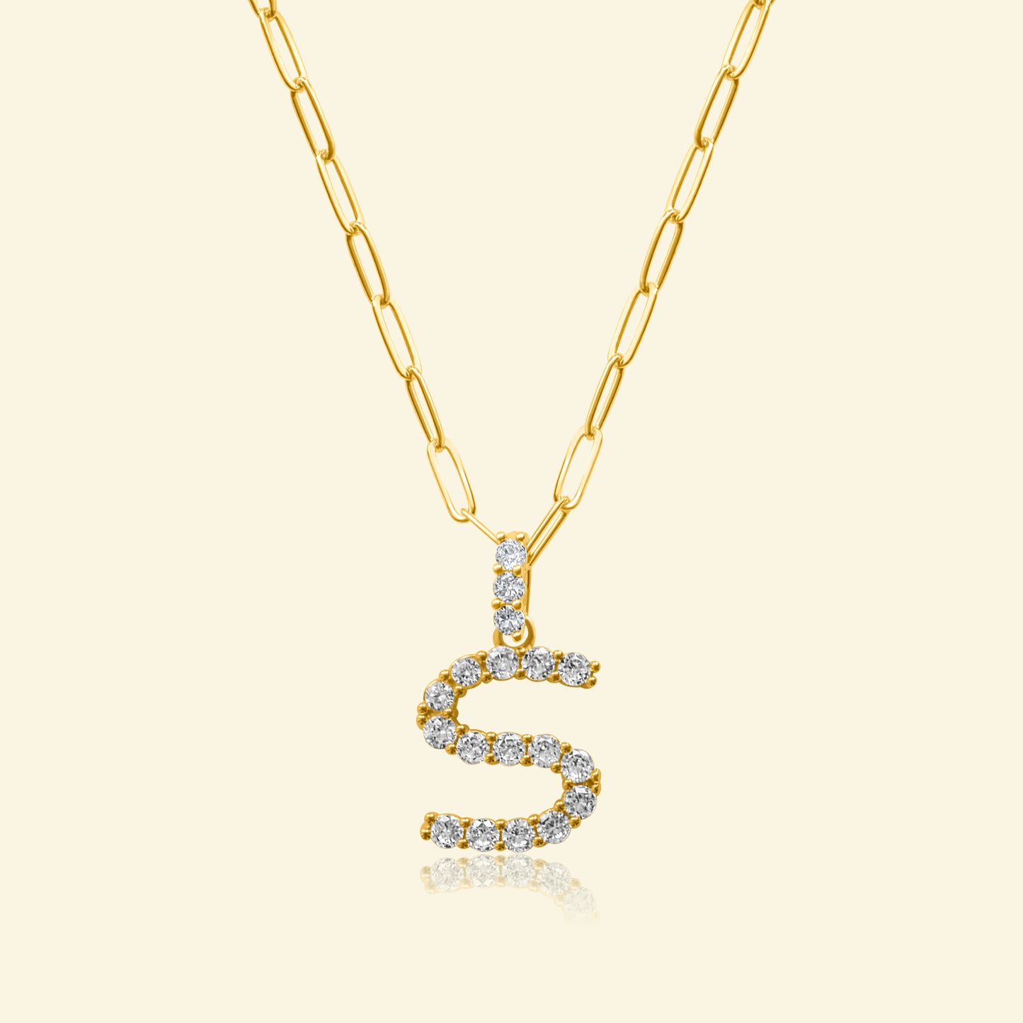 Diamond Studded Pavé Letter Necklace