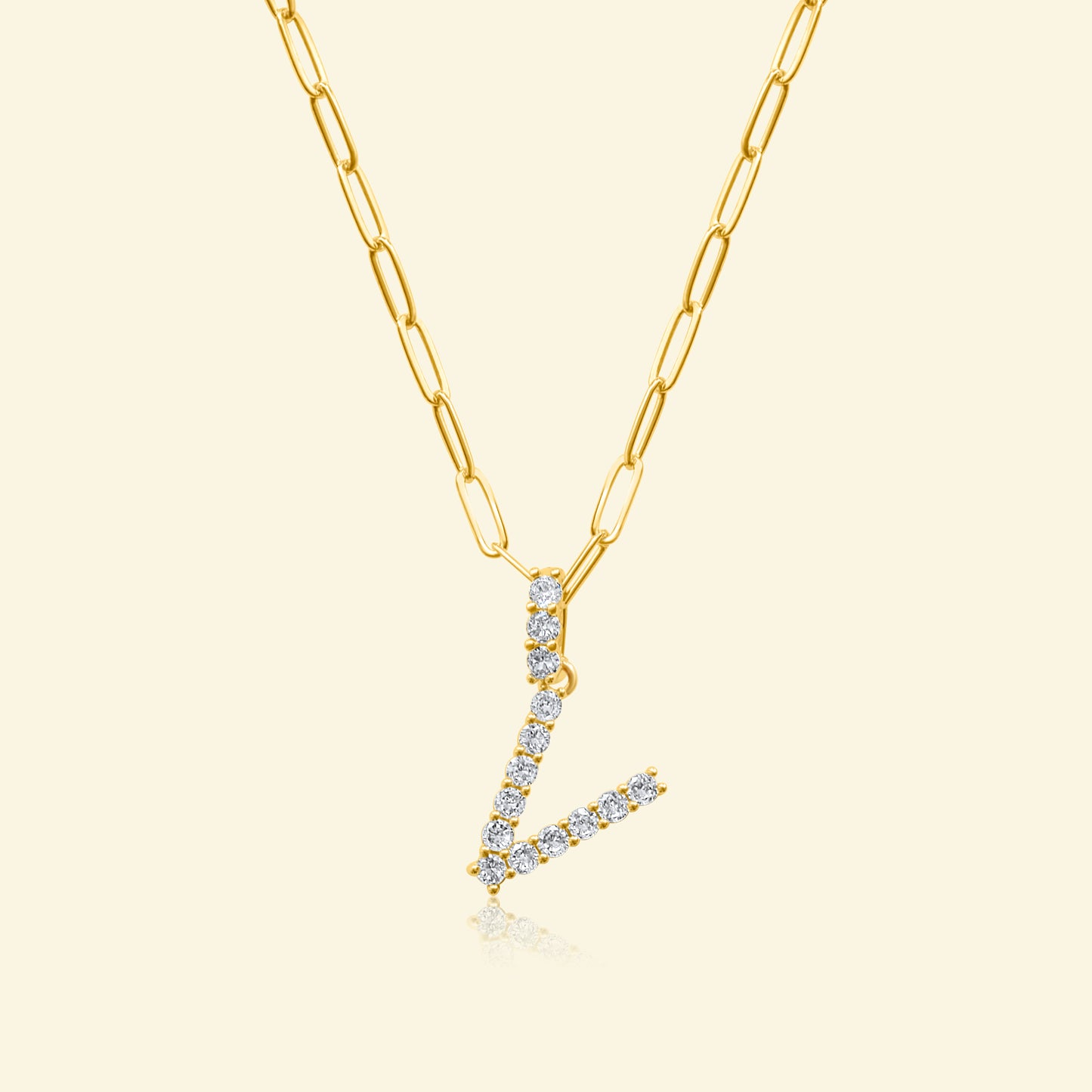 Diamond Studded Pavé Letter Necklace