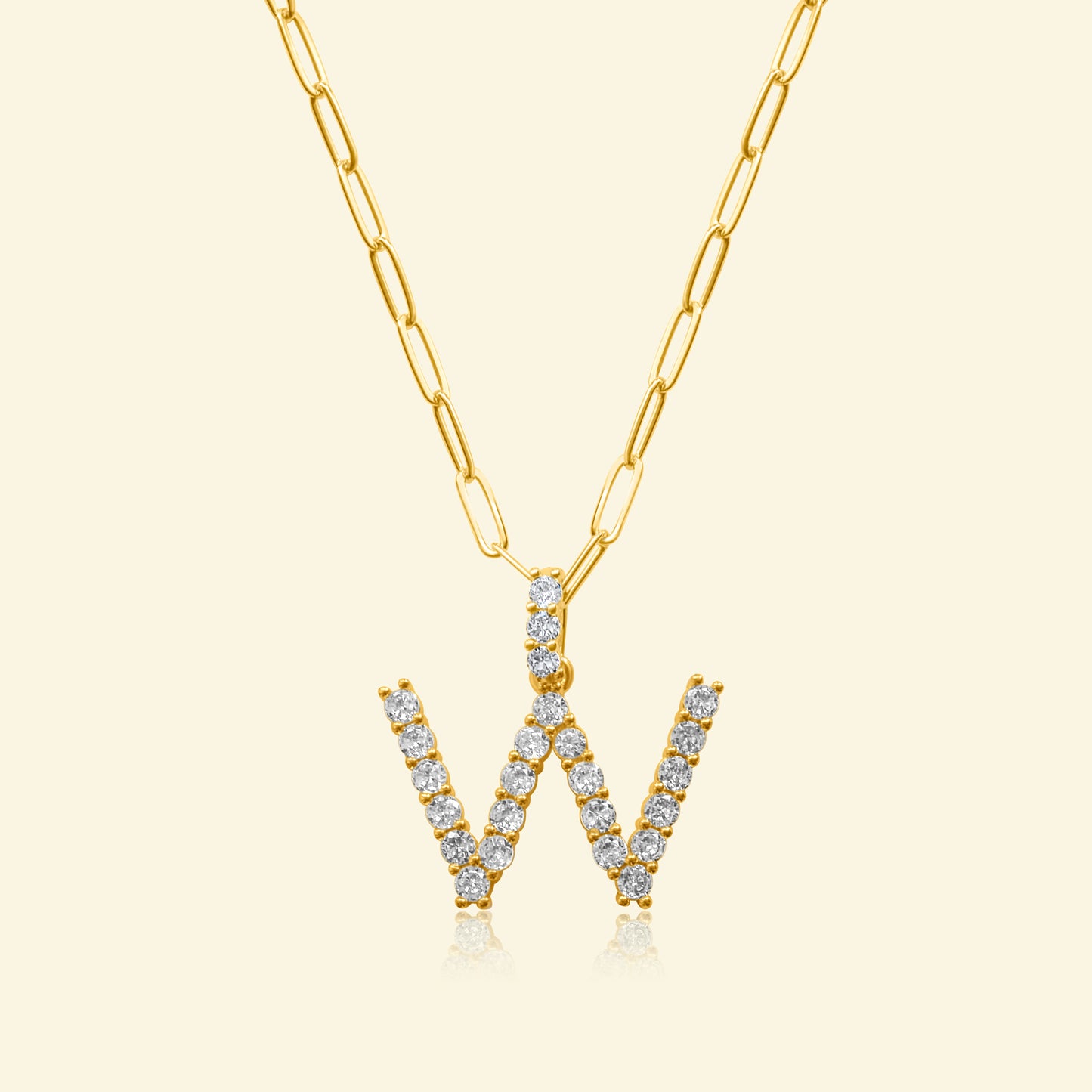 Diamond Studded Pavé Letter Necklace