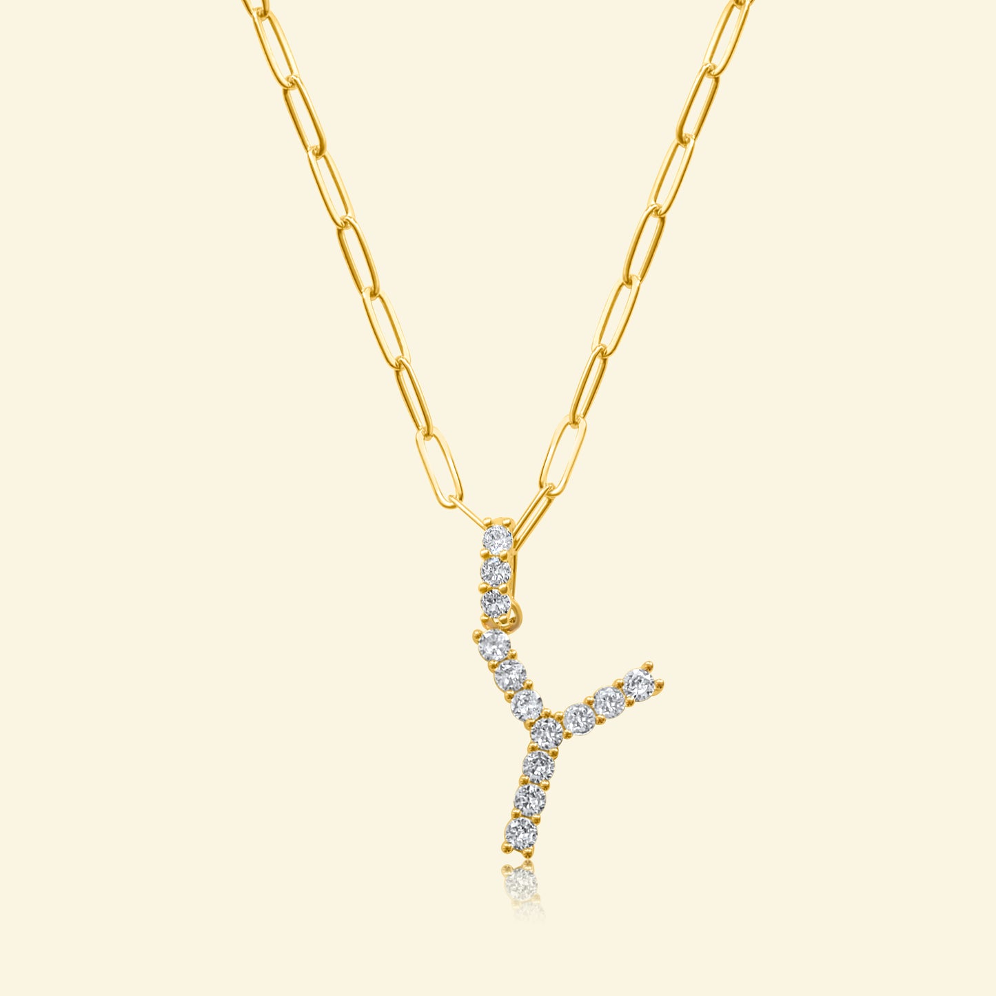 Diamond Studded Pavé Letter Necklace