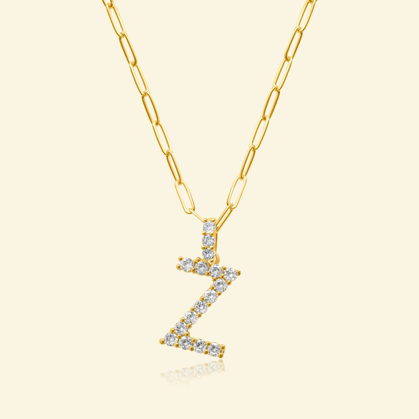 Diamond Studded Pavé Letter Necklace