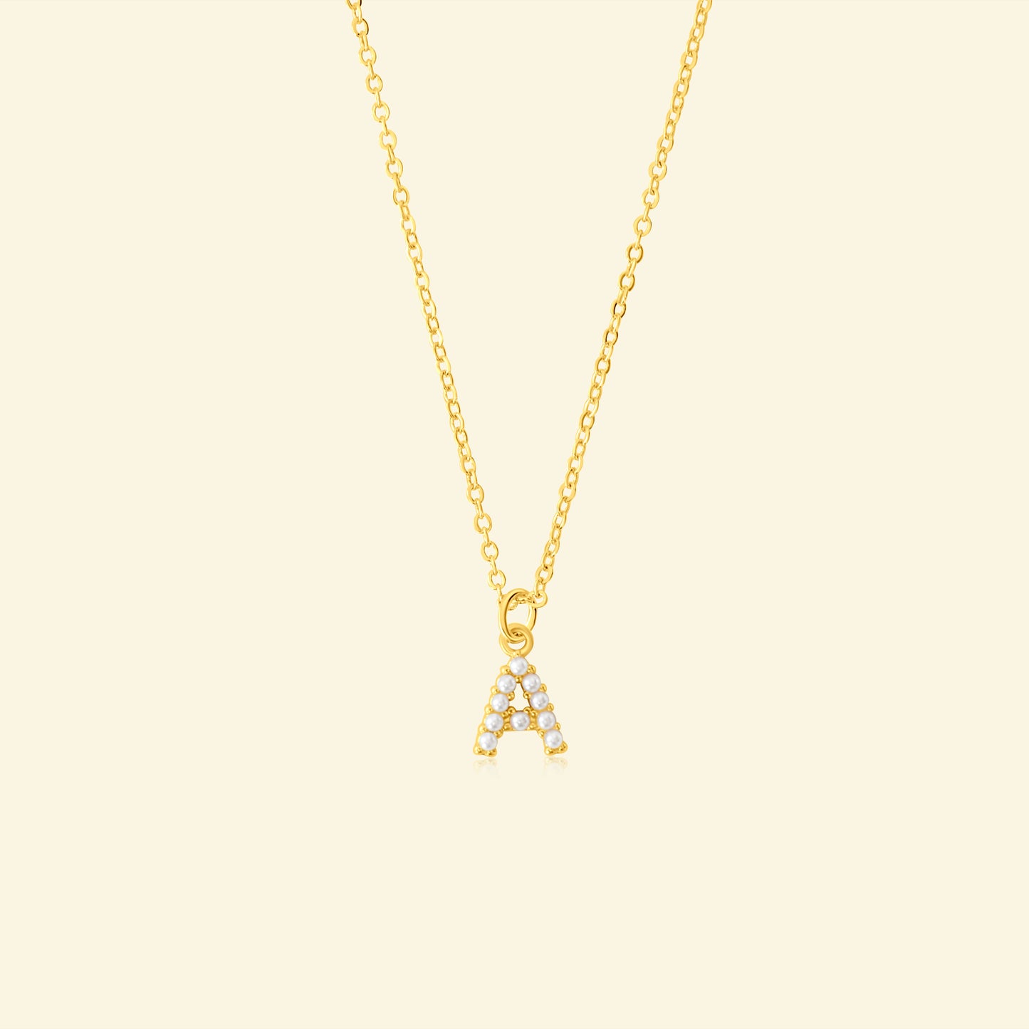 Petite Pearl Studded Letter Necklace