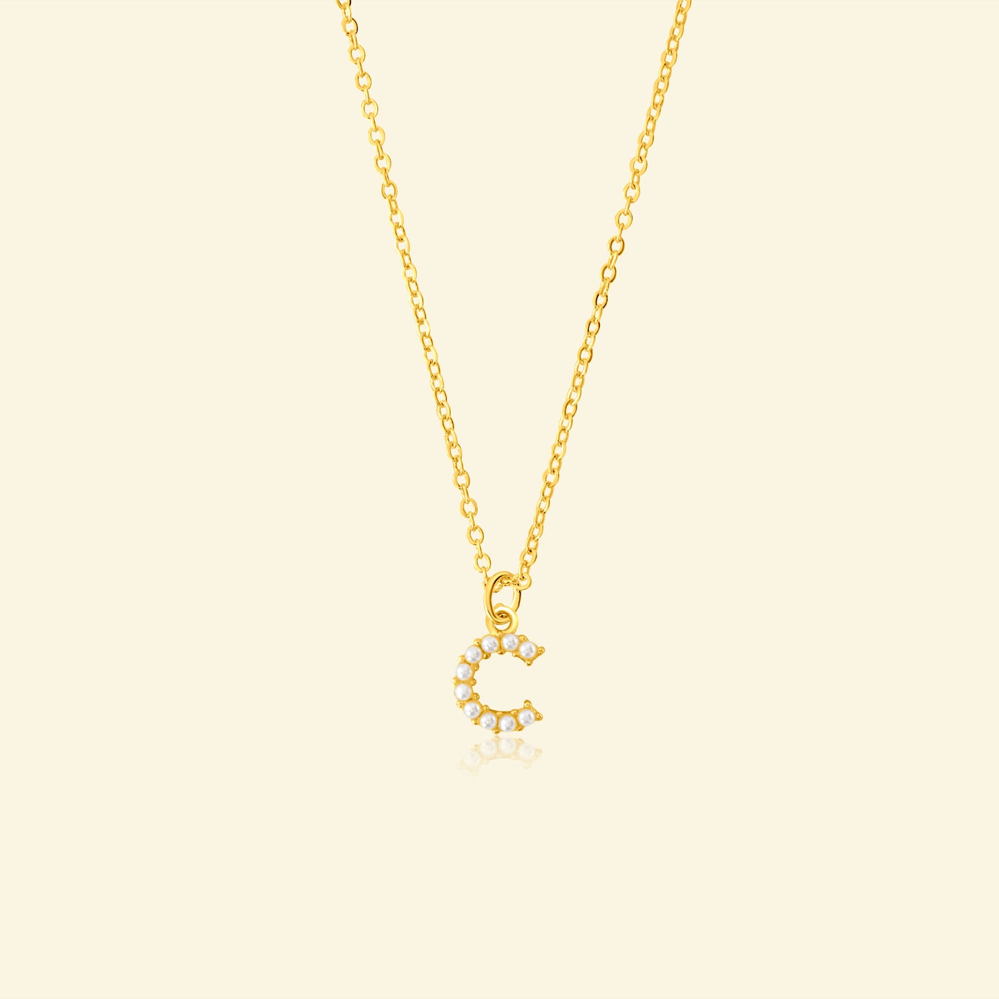 Petite Pearl Studded Letter Necklace