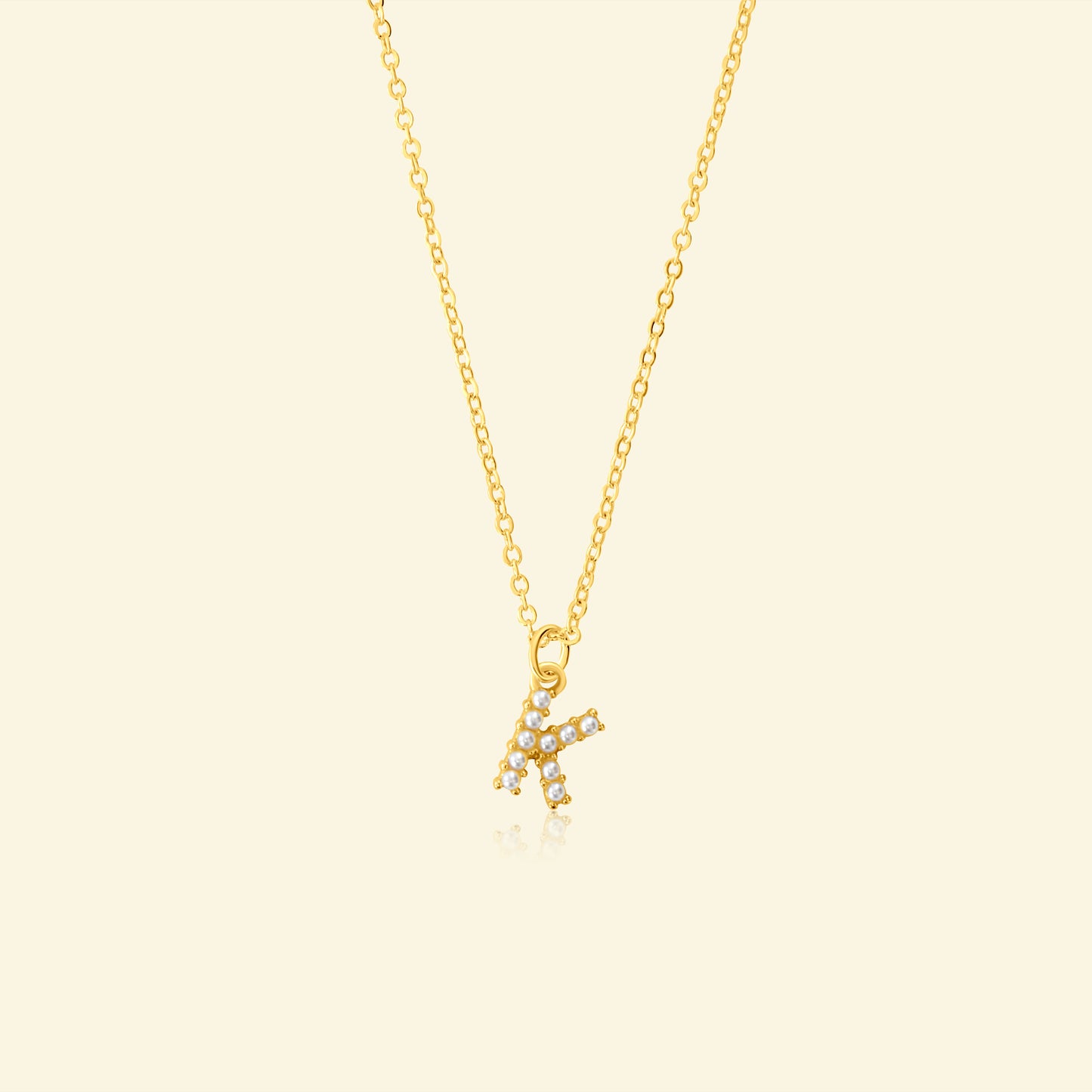 Petite Pearl Studded Letter Necklace