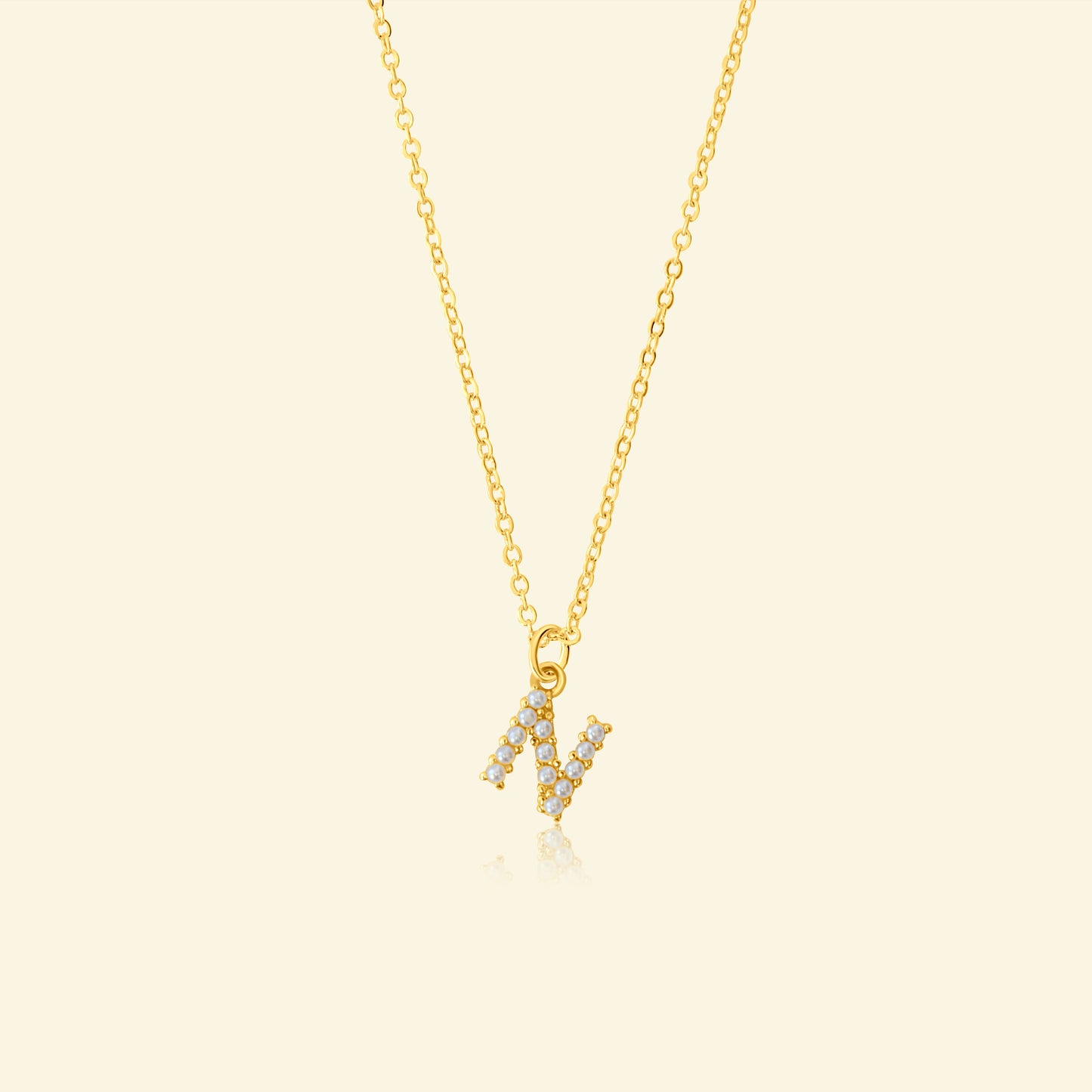 Petite Pearl Studded Letter Necklace