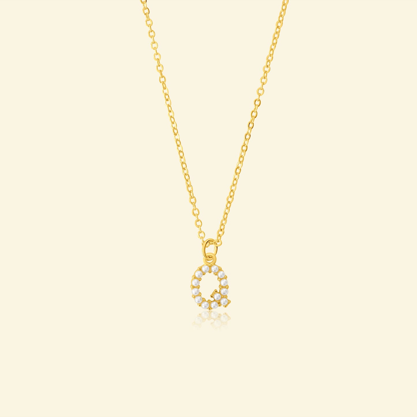 Petite Pearl Studded Letter Necklace