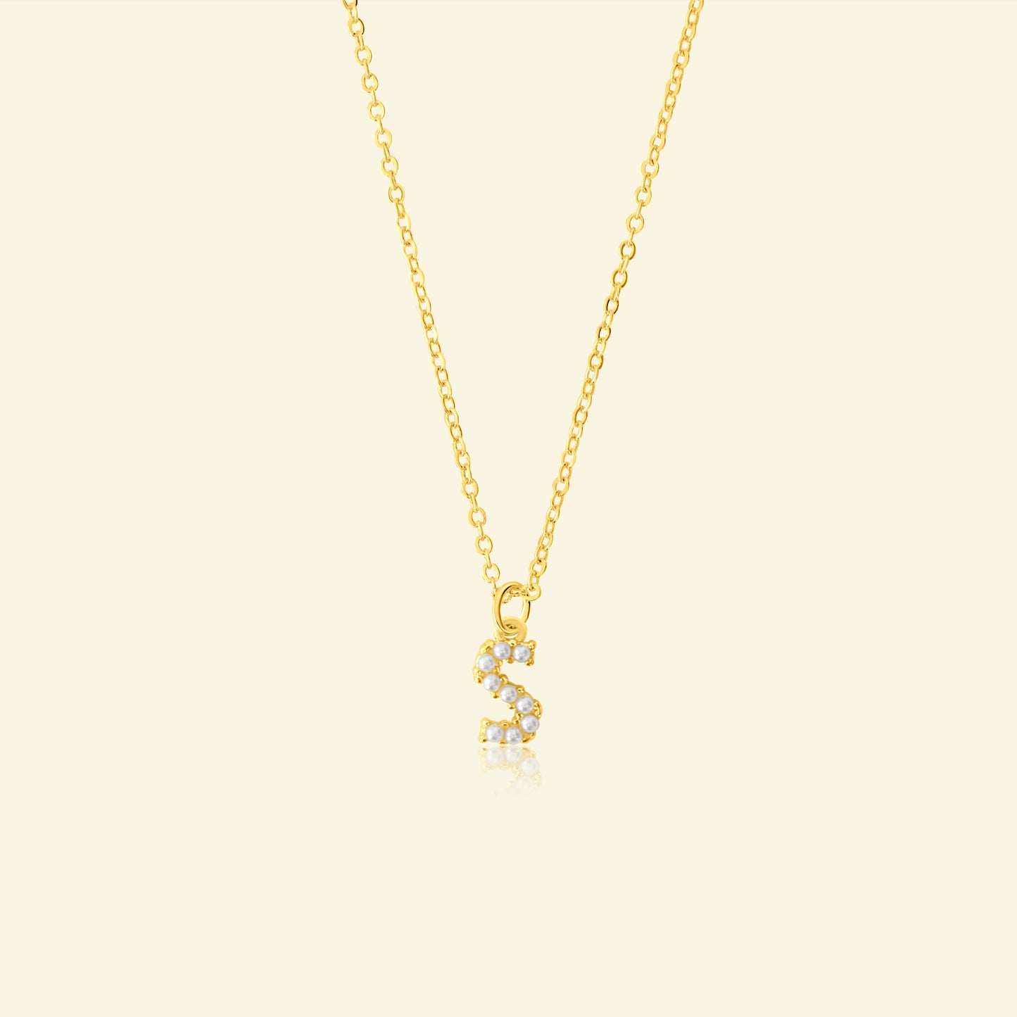 Petite Pearl Studded Letter Necklace