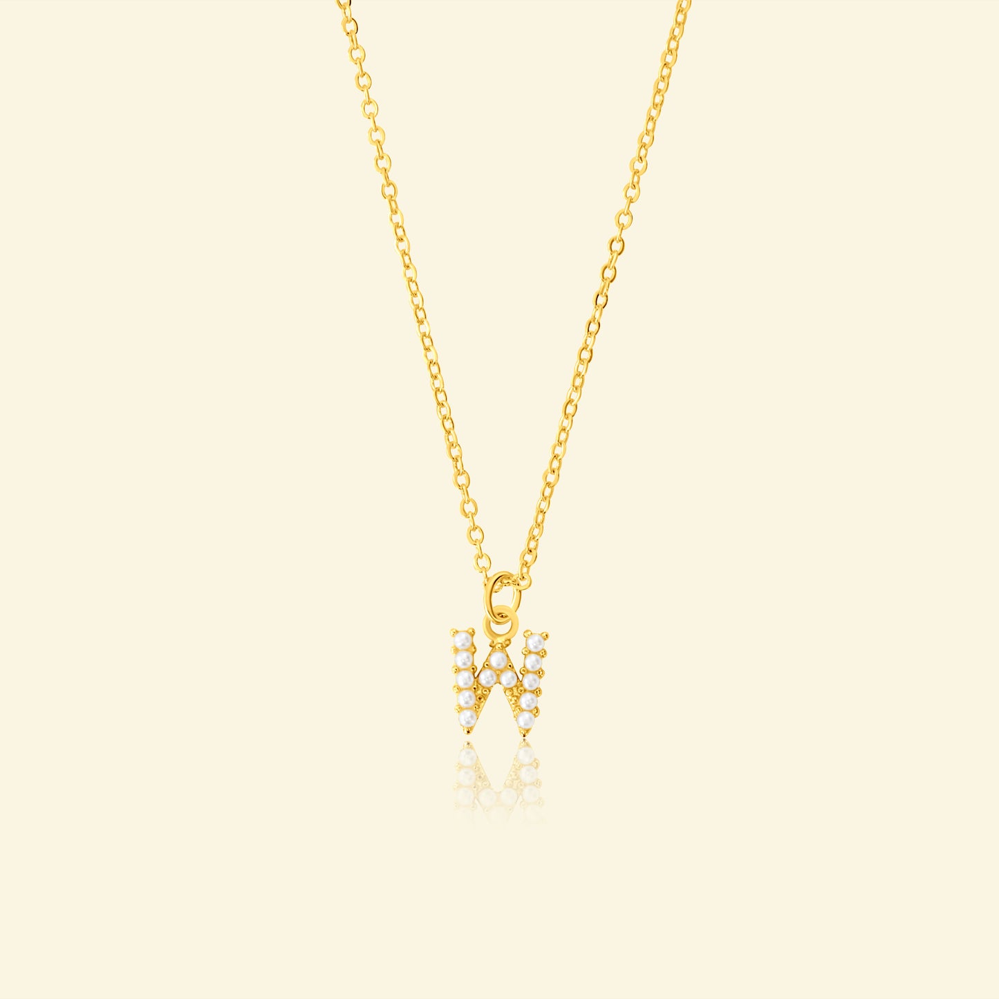 Petite Pearl Studded Letter Necklace