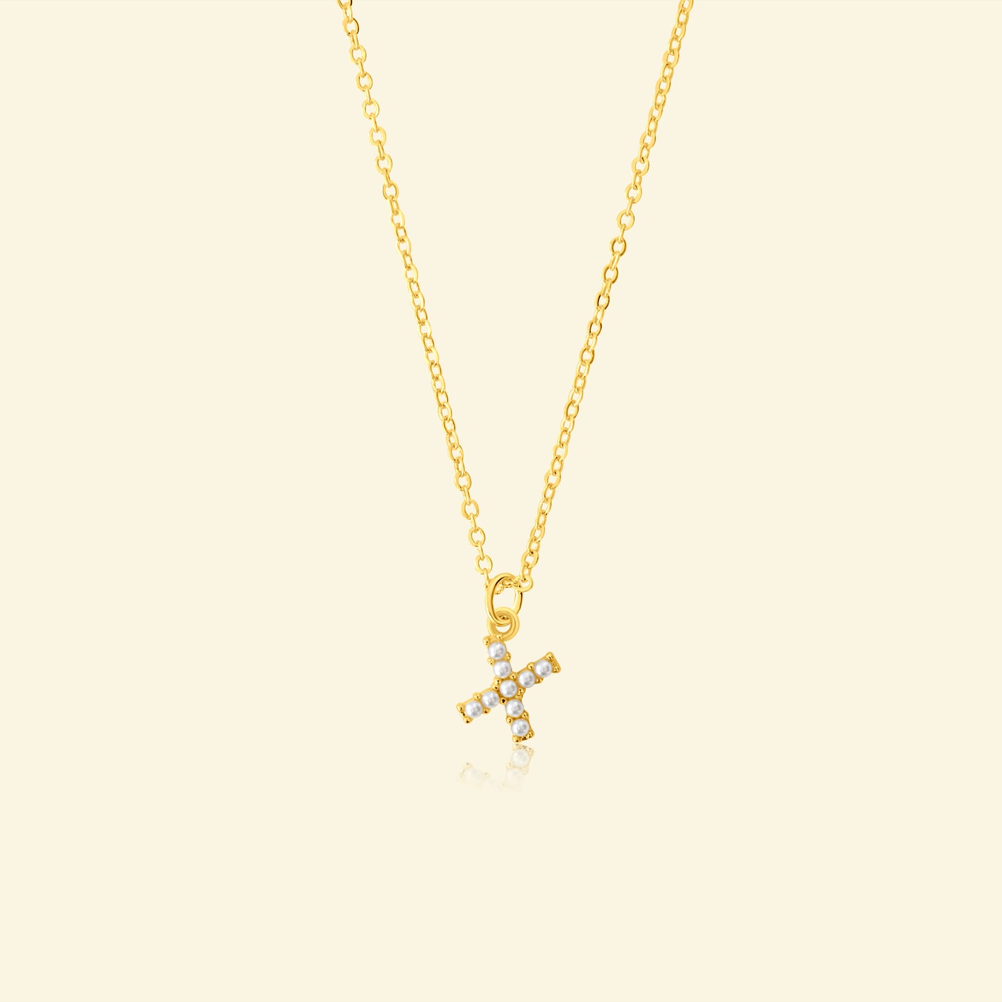 Petite Pearl Studded Letter Necklace
