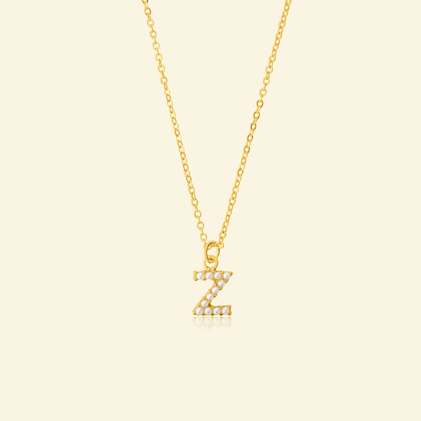 Petite Pearl Studded Letter Necklace
