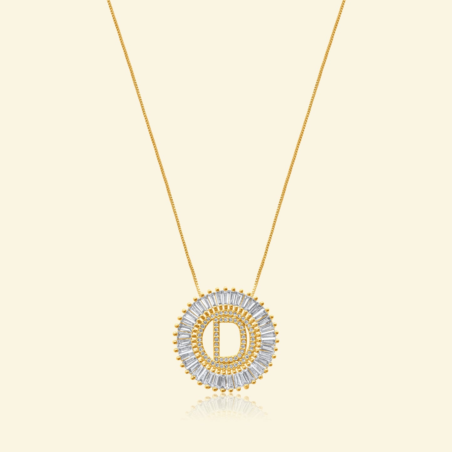 Diamond Halo Letter Necklace (Pendant & Chain)