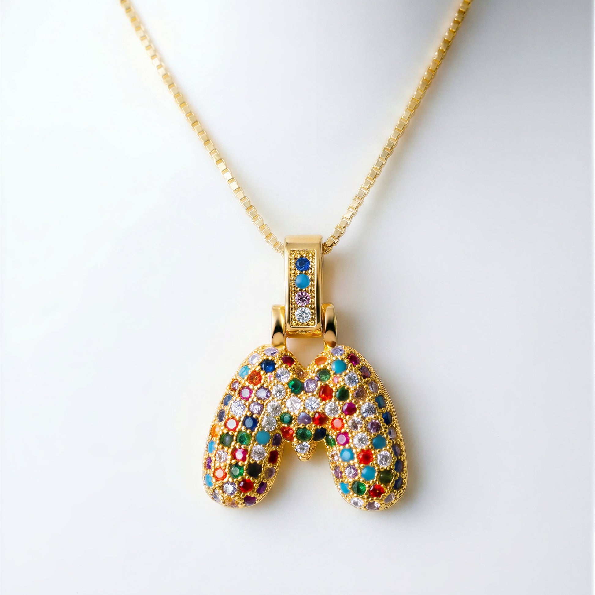Colorful Bubble Letter Necklace — M