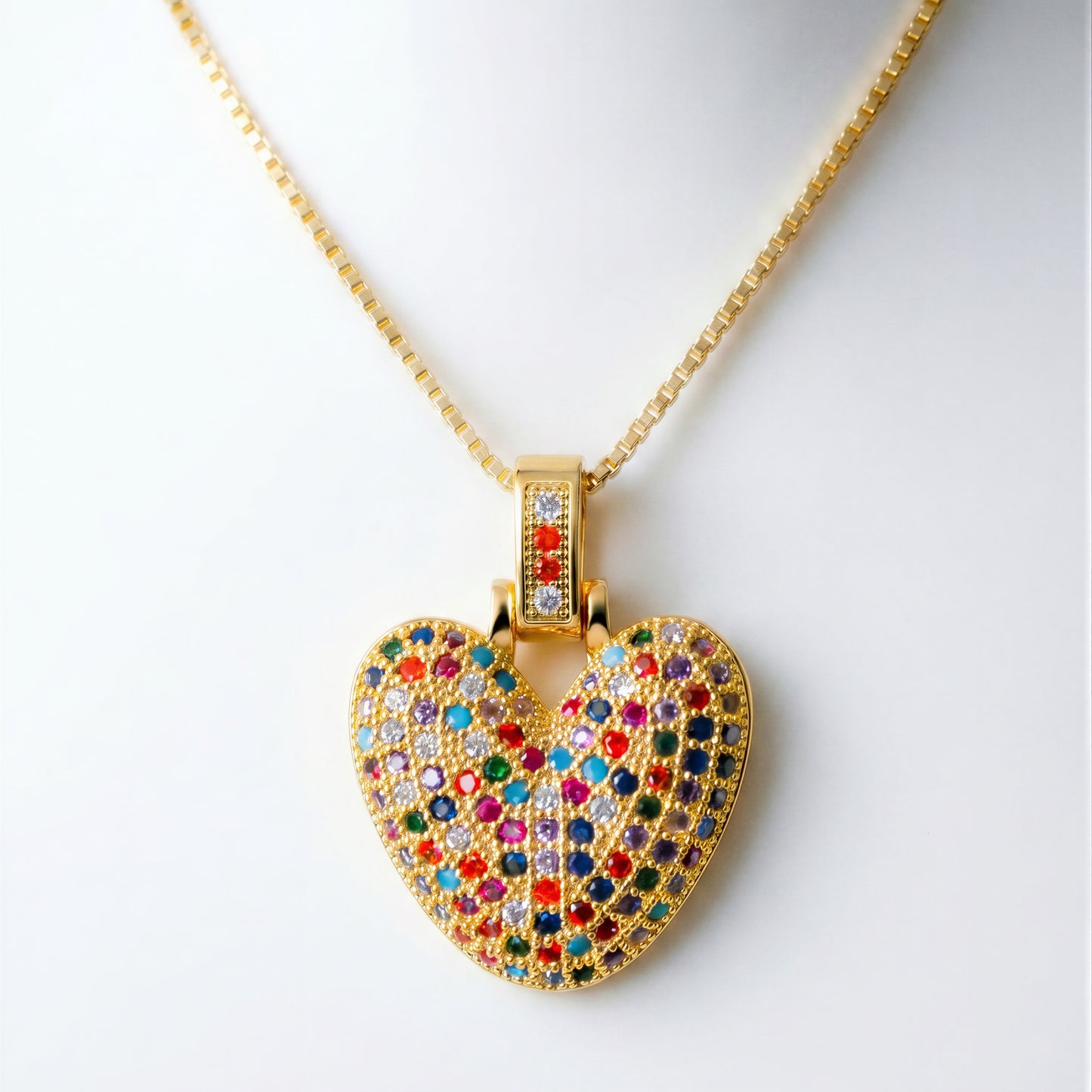 Colorful Bubble Letter Necklace — V