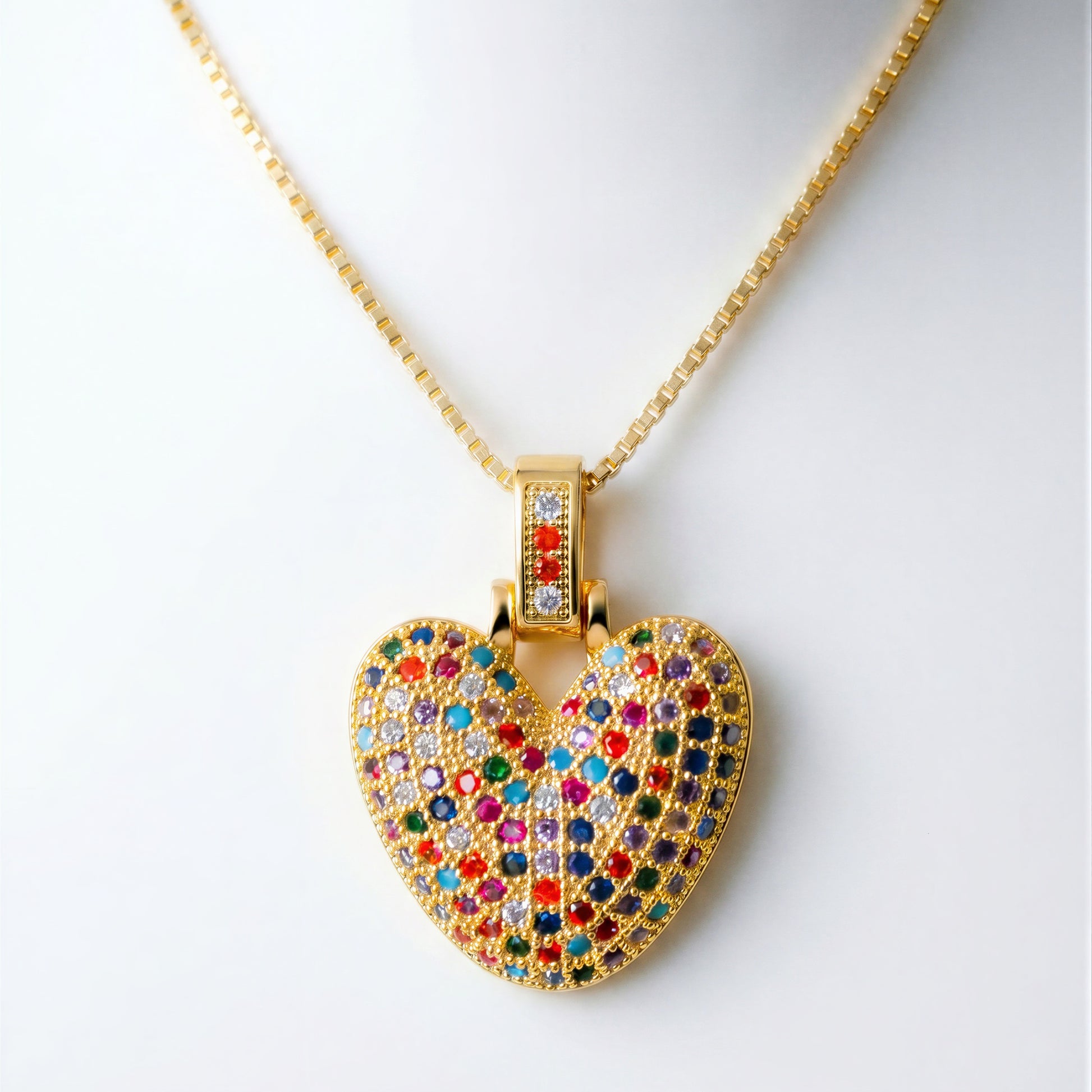 Colorful Bubble Letter Necklace — V