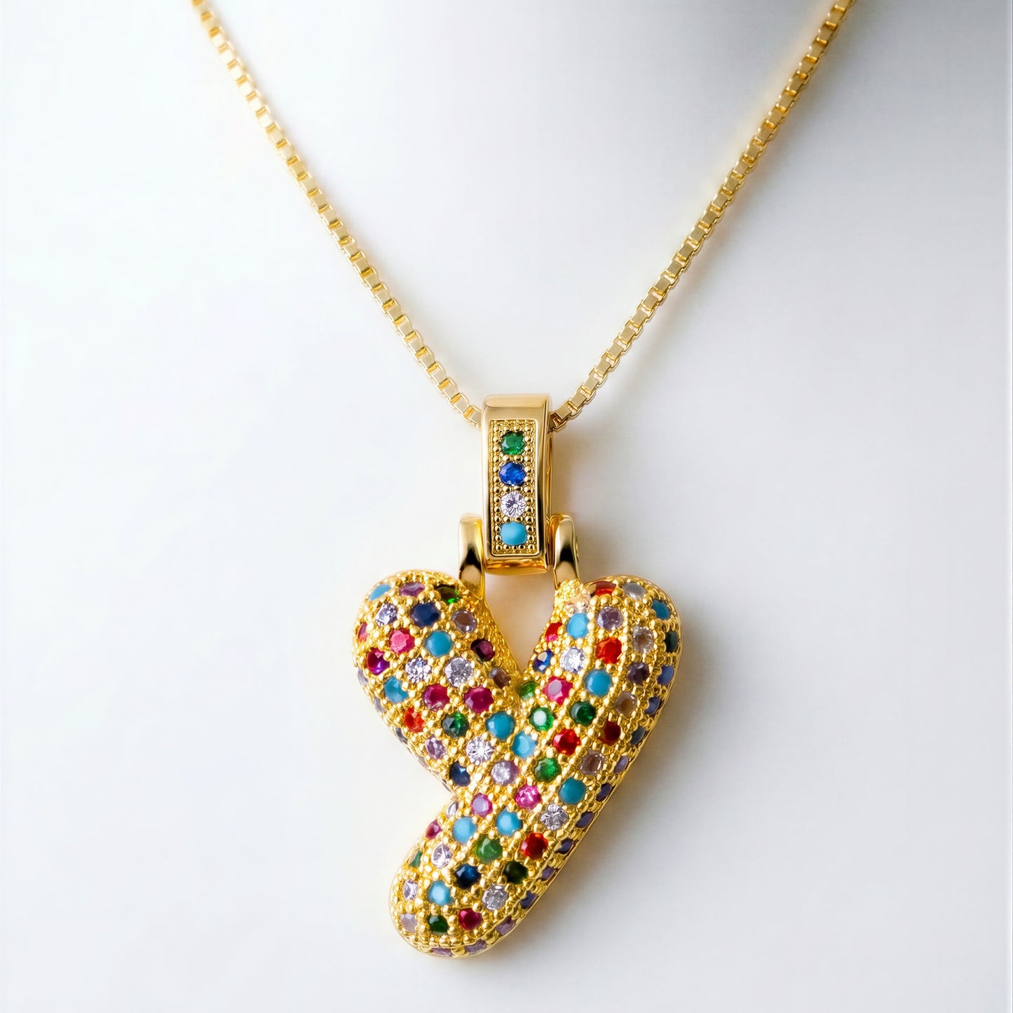 Colorful Bubble Letter Necklace — Y