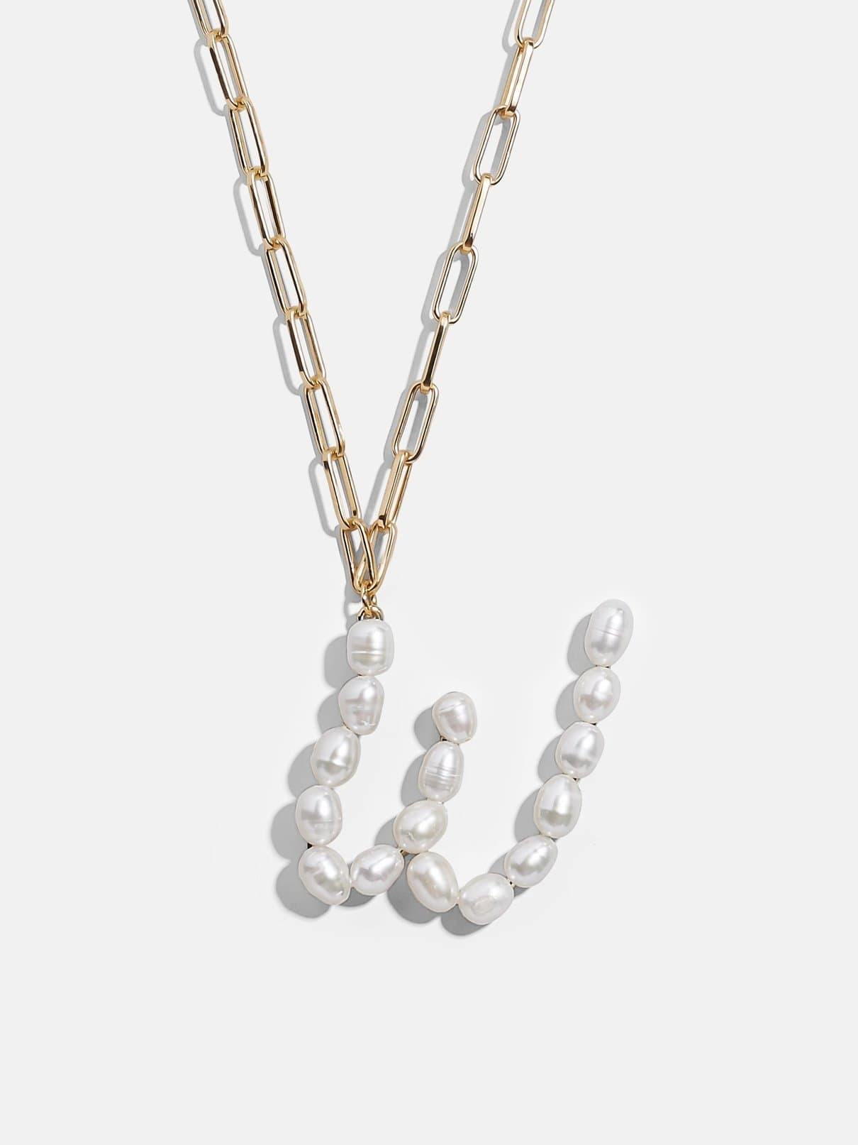 Freshwater Pearl Letter Necklace (Pendant & Chain)