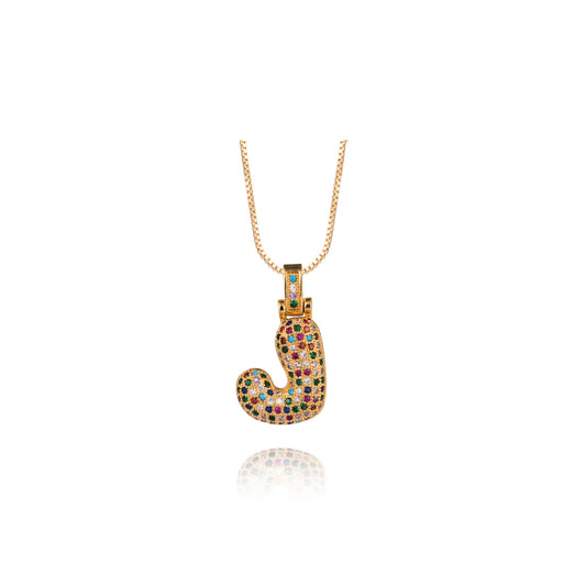 Colorful Bubble Letter Necklace